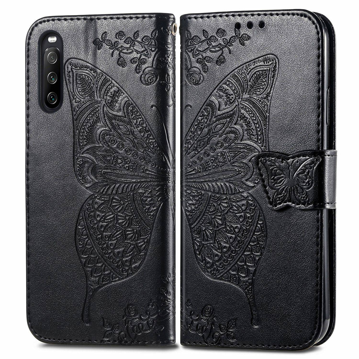 Hülle kompatibel mit Sony Xperia 10 III Kunstleder Handyhülle - Handy Case Schwarz