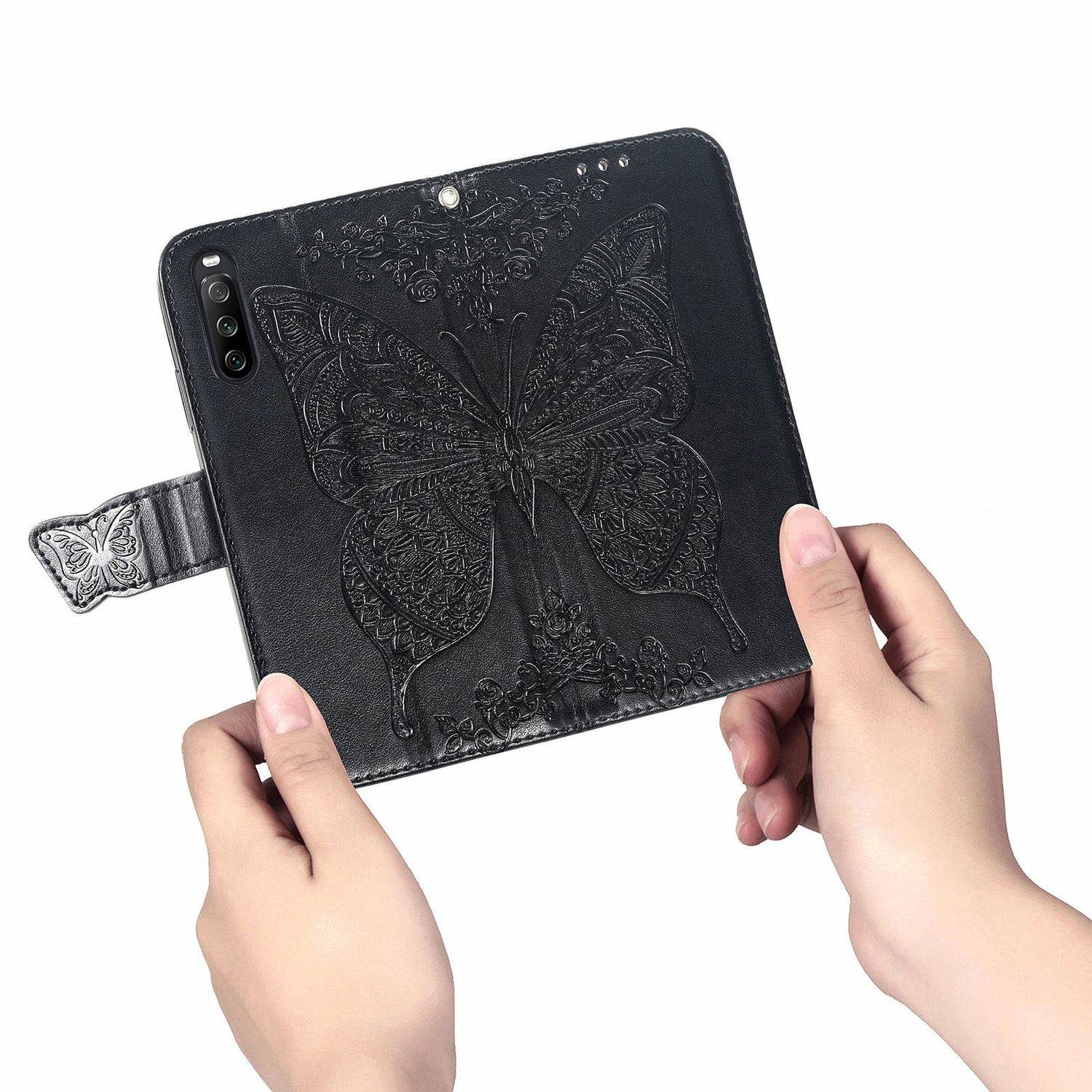 Hülle kompatibel mit Sony Xperia 10 III Kunstleder Handyhülle - Handy Case Schwarz