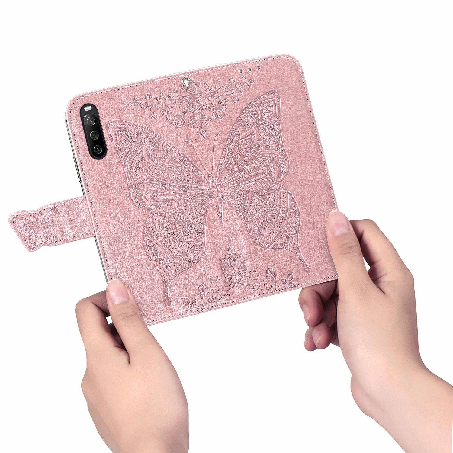Hülle kompatibel mit Sony Xperia 10 III Kunstleder Handyhülle - Handy Case Rose Gold