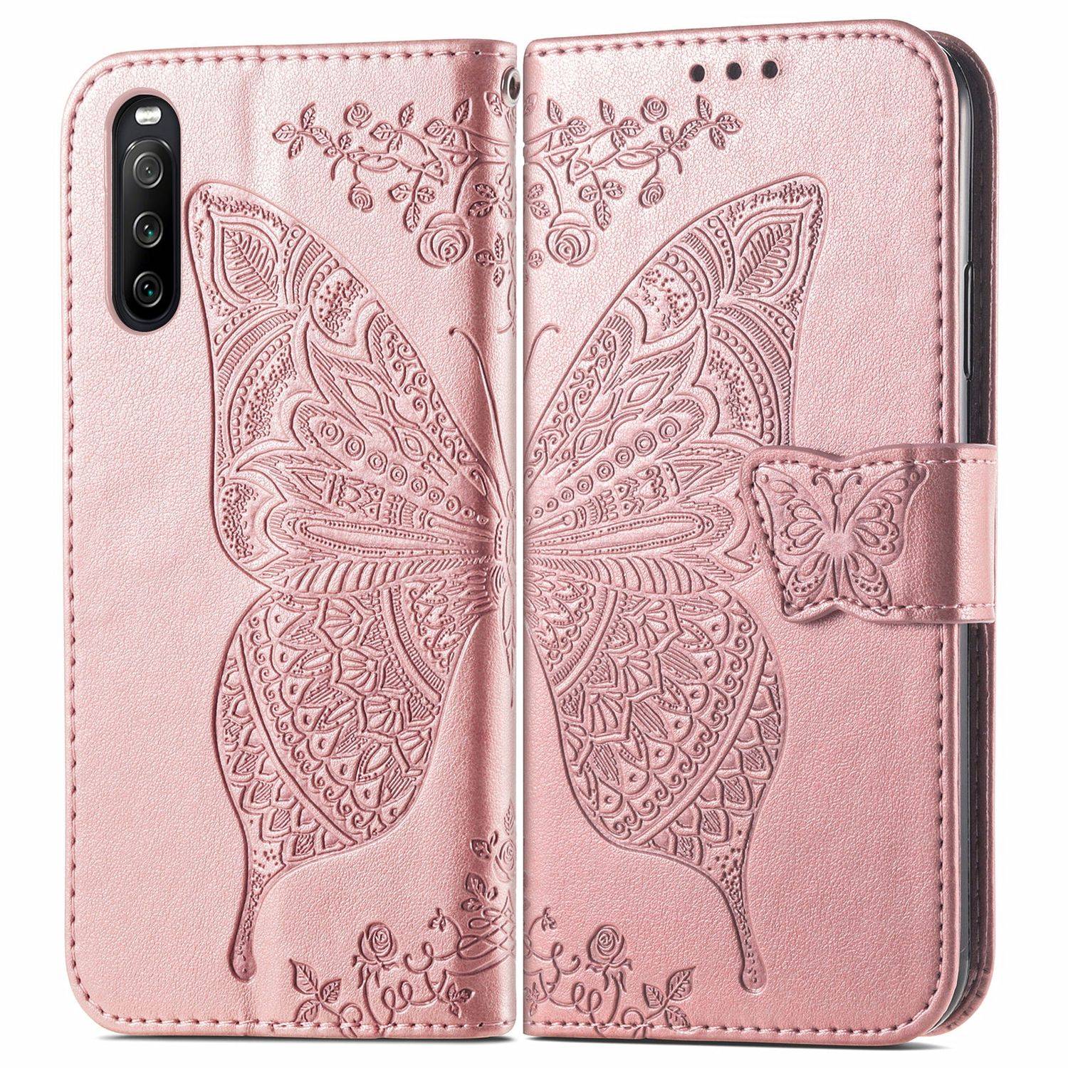 Hülle kompatibel mit Sony Xperia 10 III Kunstleder Handyhülle - Handy Case Rose Gold