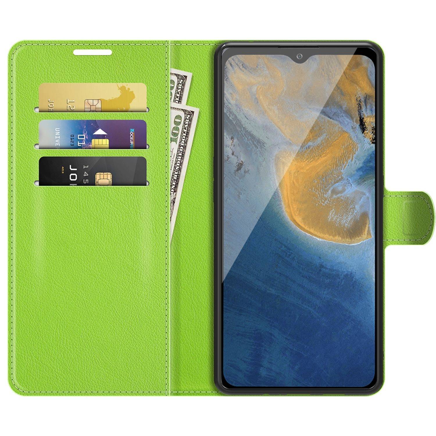 Hülle kompatibel mit ZTE Blade A51 Kunstleder Handyhülle - Handy Case Grün