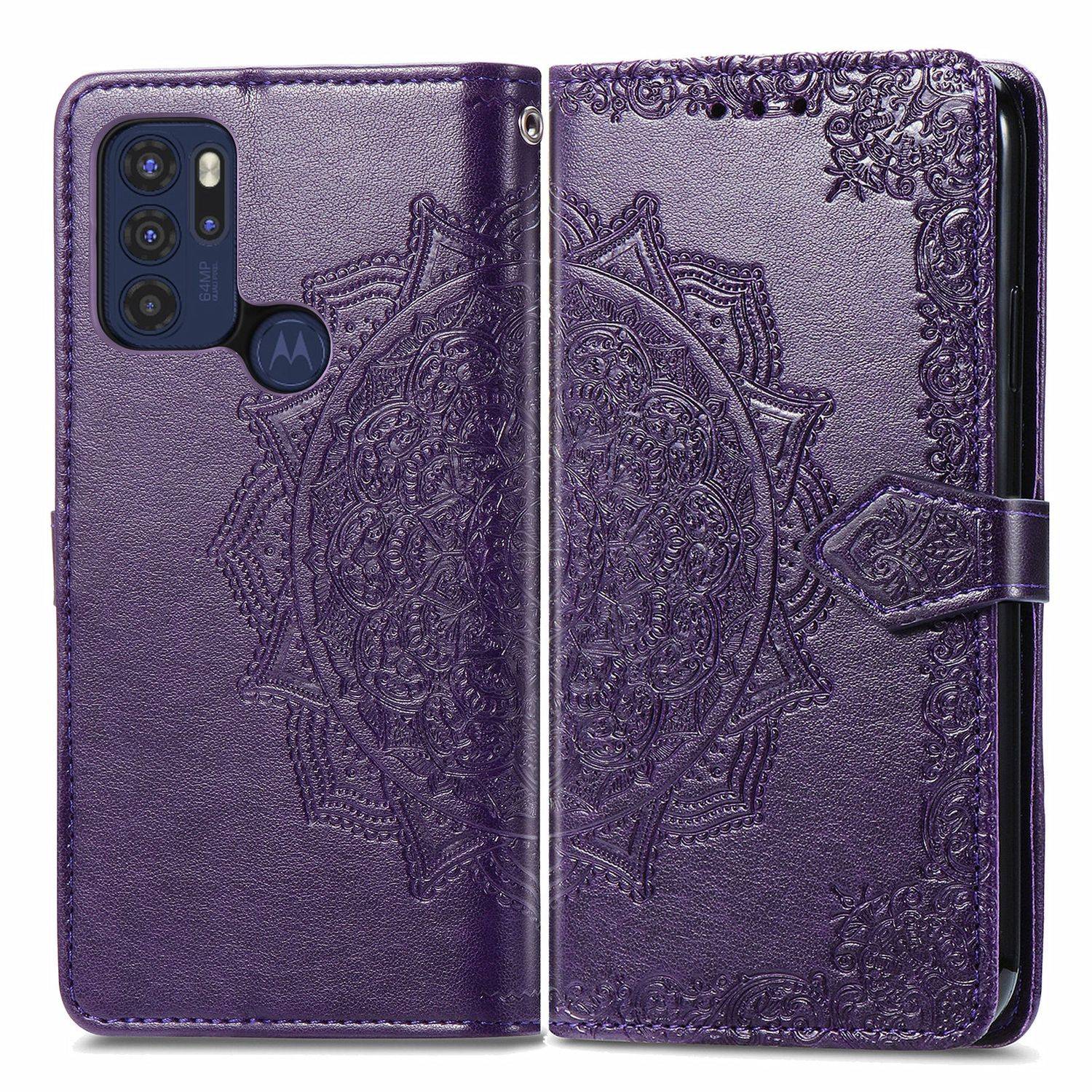 Hülle kompatibel mit Motorola Moto G60S Kunstleder Handyhülle - Handy Case Violett