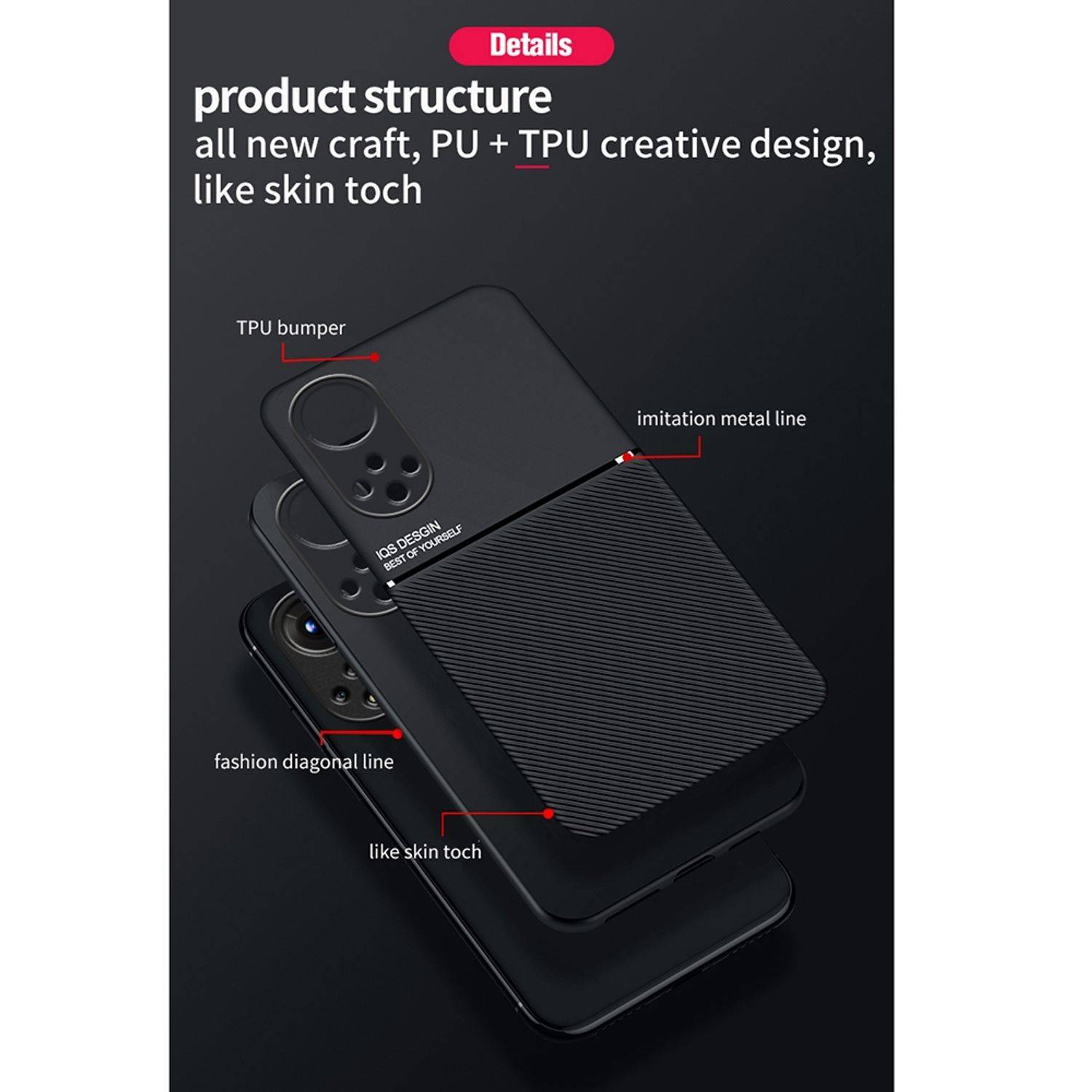 Hülle kompatibel mit Honor 50 Kunststoff Soft Handyhülle - Handy Case Blau