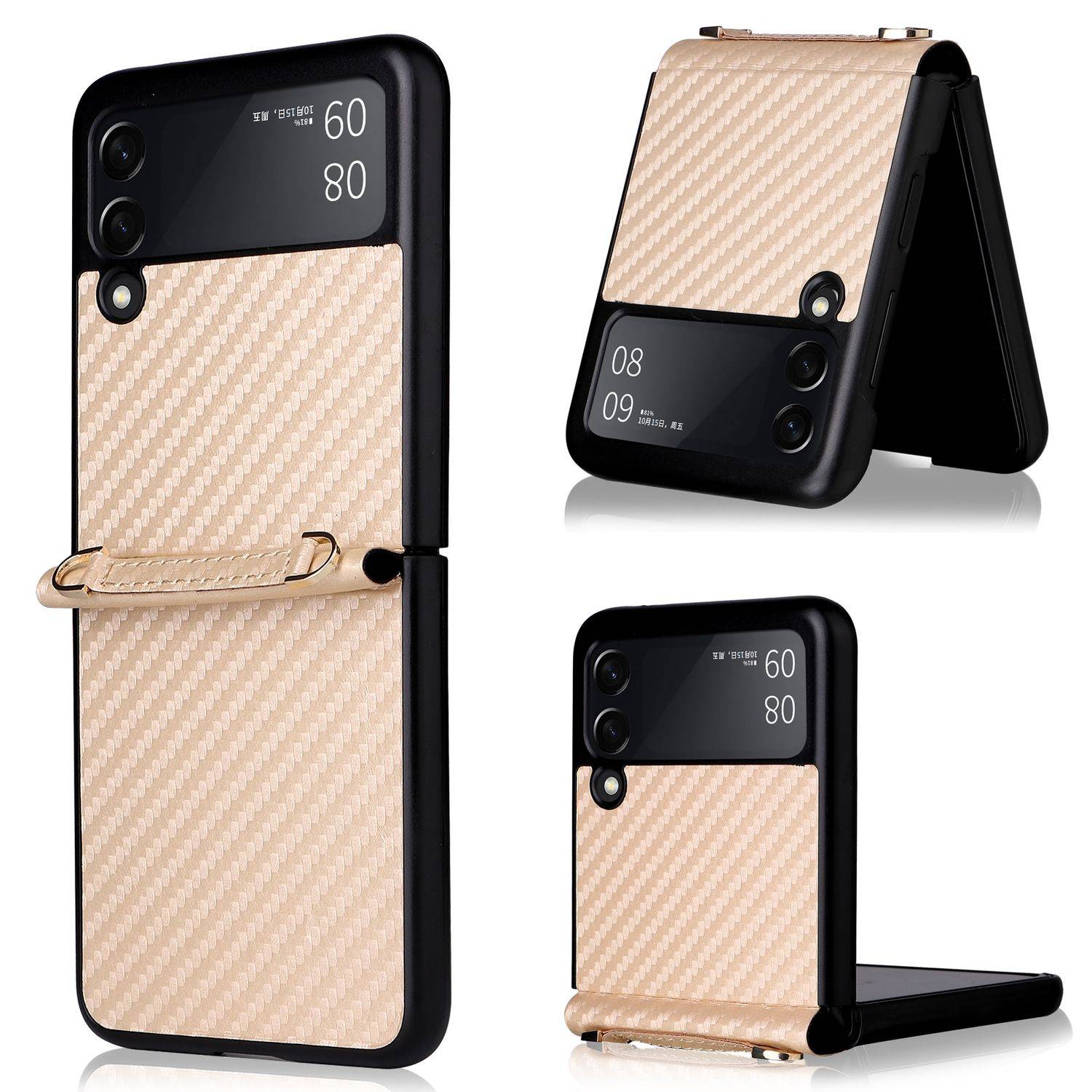 Hülle kompatibel mit Samsung Galaxy Z Flip3 5G Kunststoff Soft Handyhülle - Handy Case Gold