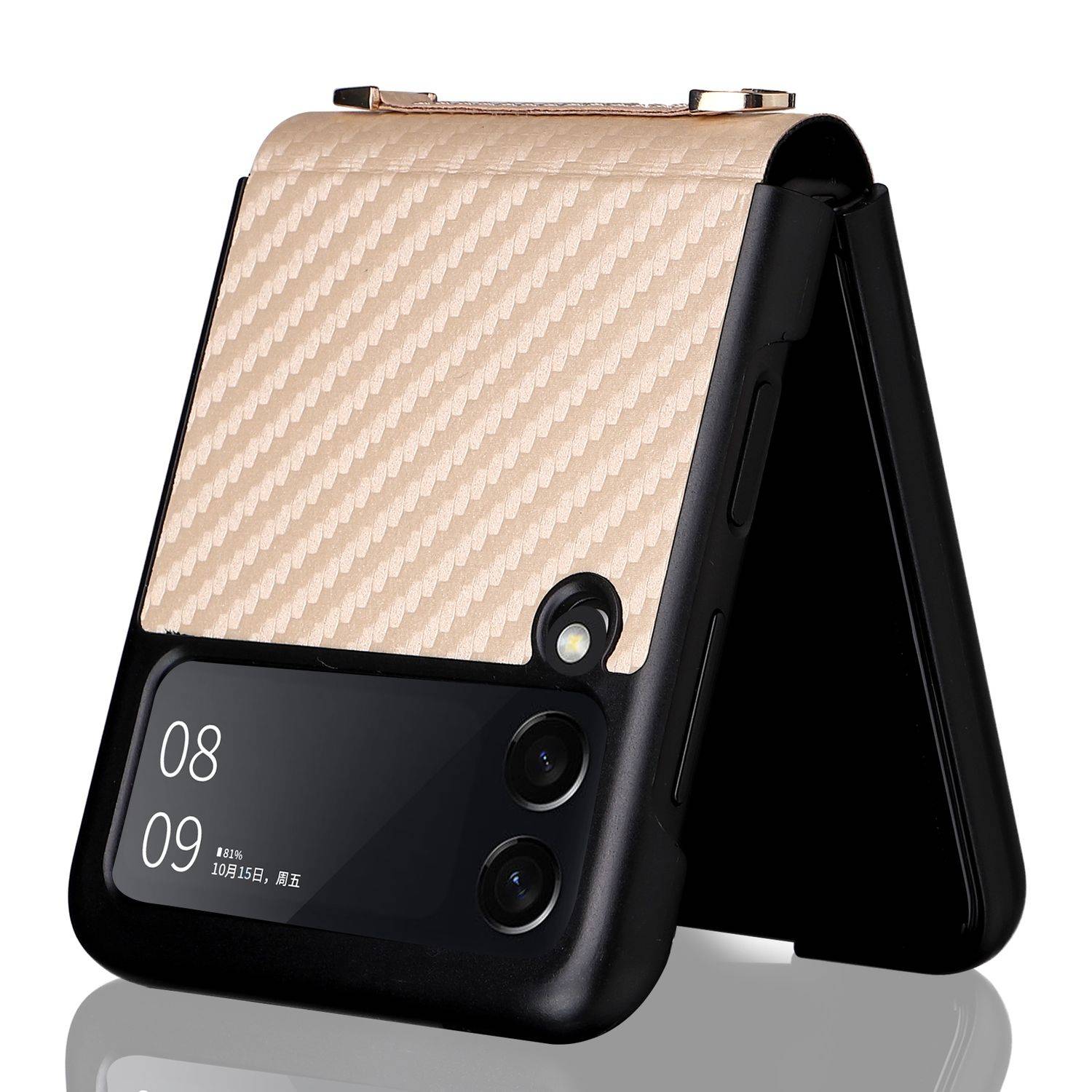 Hülle kompatibel mit Samsung Galaxy Z Flip3 5G Kunststoff Soft Handyhülle - Handy Case Gold