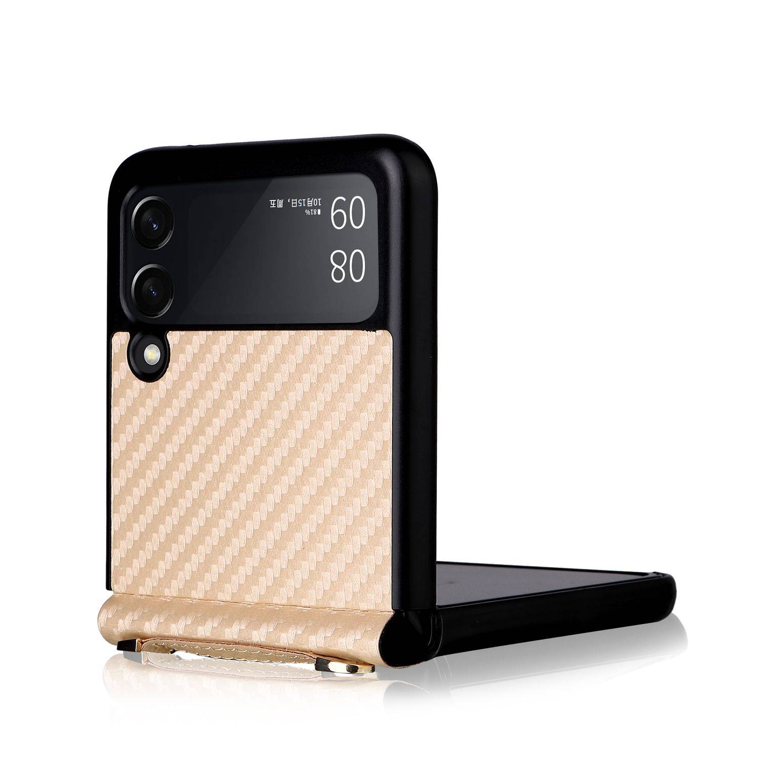 Hülle kompatibel mit Samsung Galaxy Z Flip3 5G Kunststoff Soft Handyhülle - Handy Case Gold