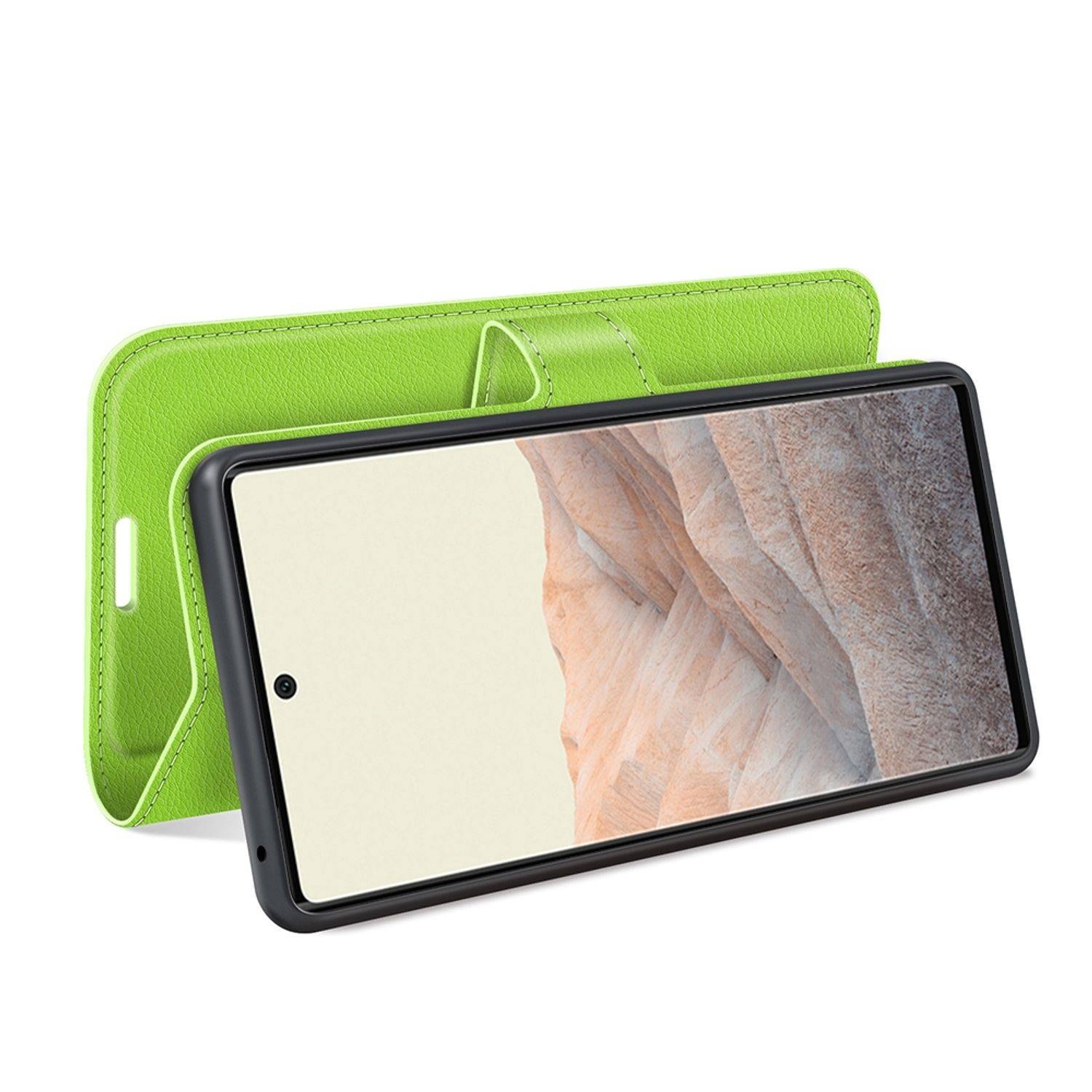 Hülle kompatibel mit Google Pixel 6 Kunstleder Handyhülle - Handy Case Grün
