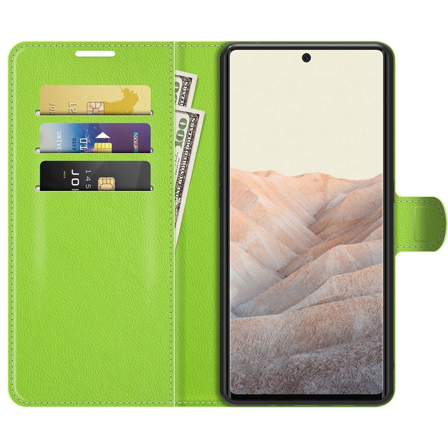 Hülle kompatibel mit Google Pixel 6 Kunstleder Handyhülle - Handy Case Grün