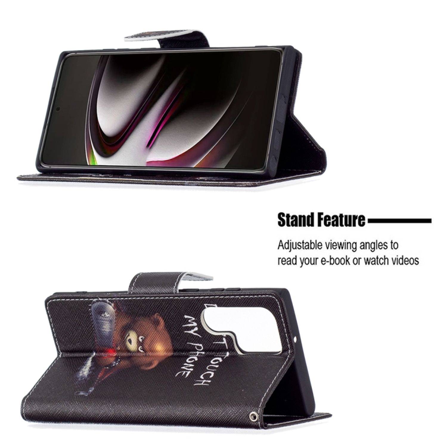 Hülle kompatibel mit Samsung Galaxy S22 Ultra 5G Kunstleder Handyhülle - Handy Case Bär