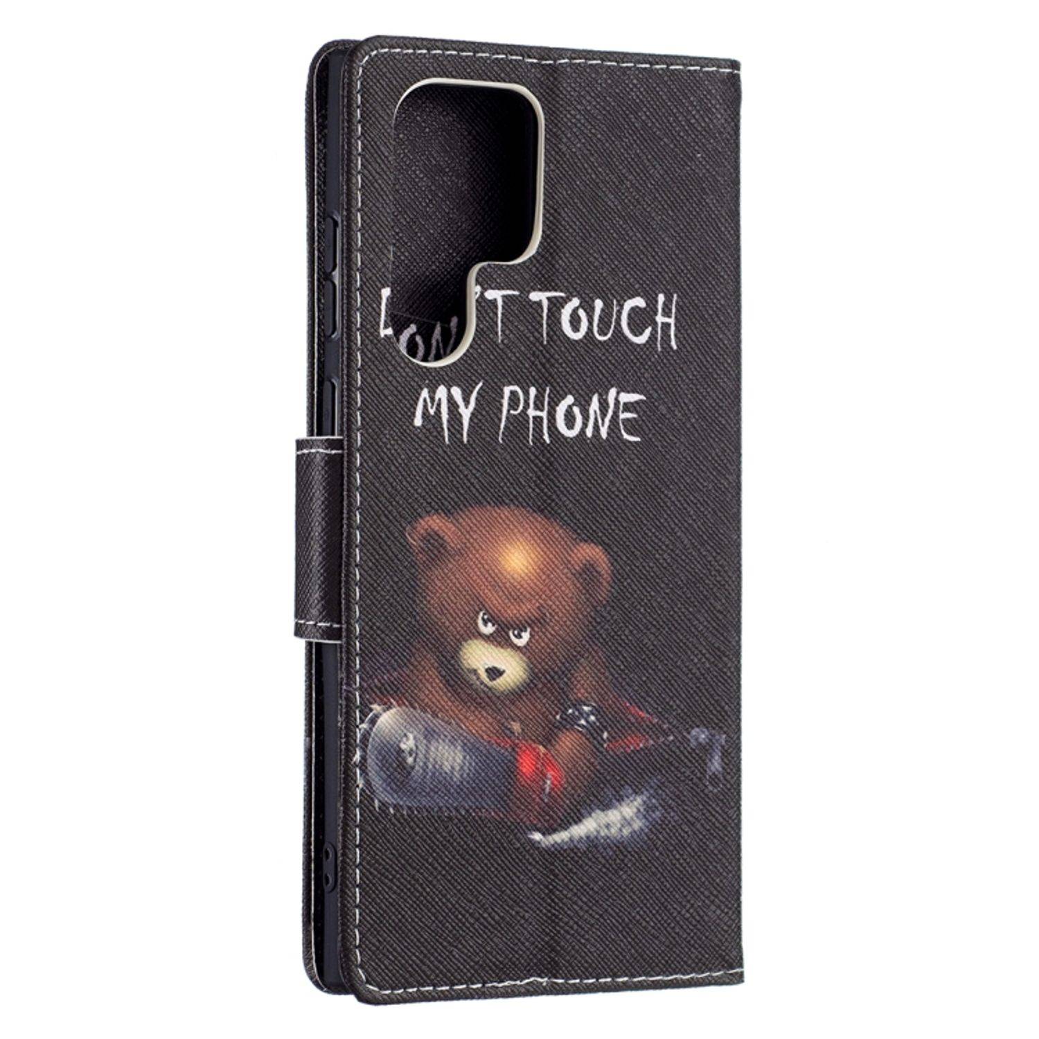 Hülle kompatibel mit Samsung Galaxy S22 Ultra 5G Kunstleder Handyhülle - Handy Case Bär