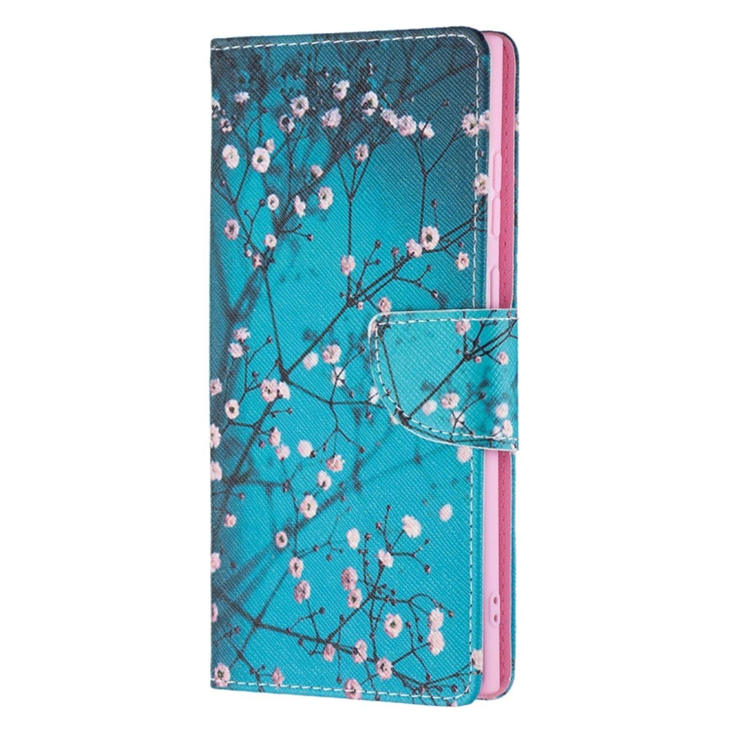 Hülle kompatibel mit Samsung Galaxy S22 Ultra 5G Kunstleder Handyhülle - Handy Case Pflaumenblüte