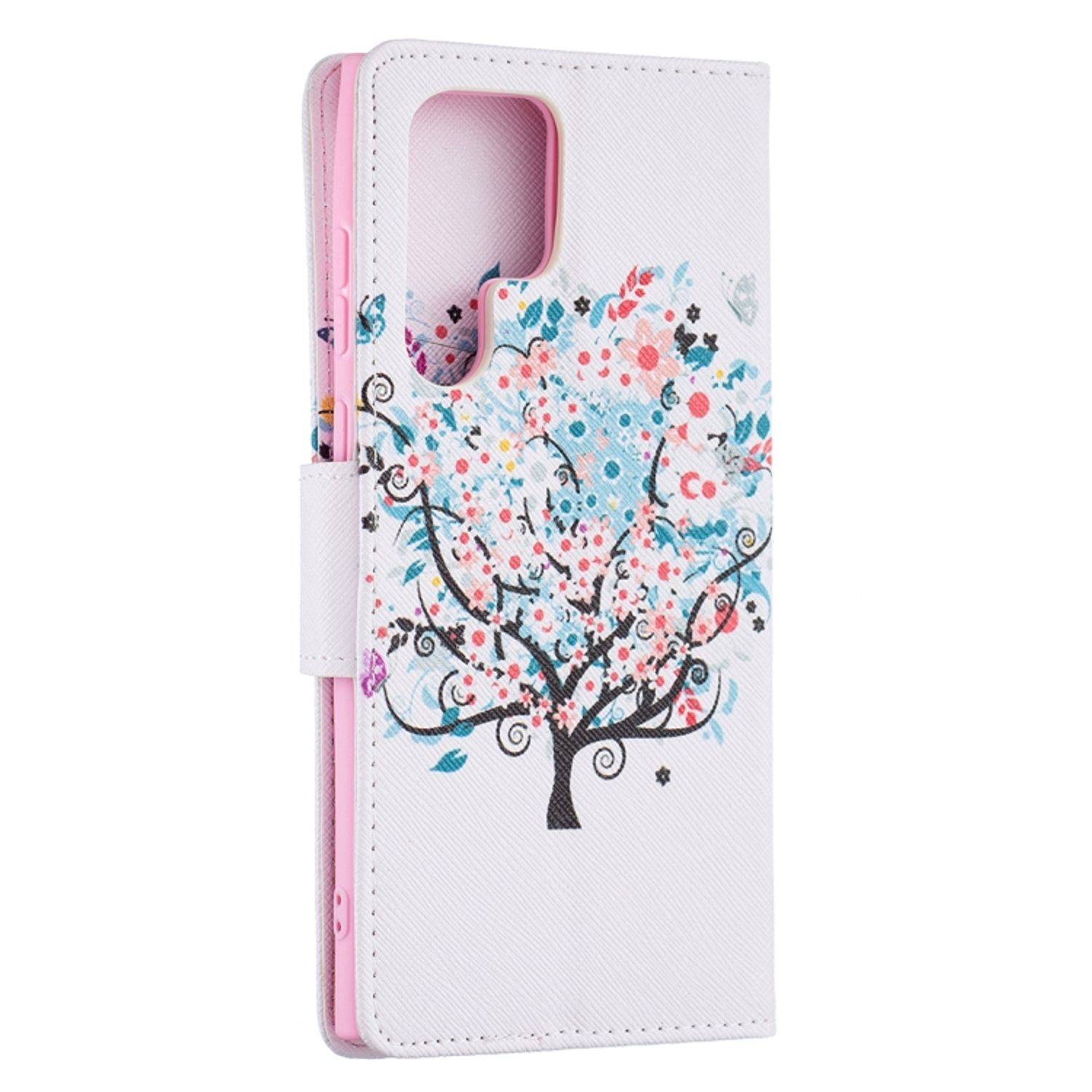 Hülle kompatibel mit Samsung Galaxy S22 Ultra 5G Kunstleder Handyhülle - Handy Case Baum