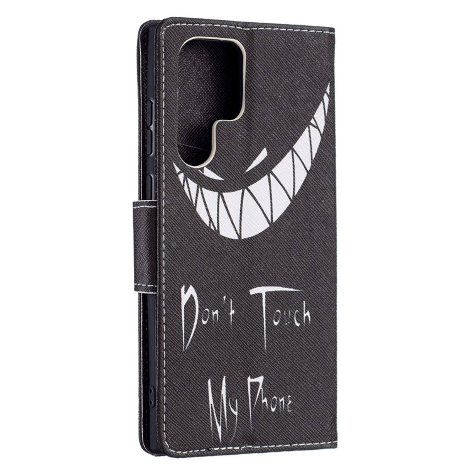 Hülle kompatibel mit Samsung Galaxy S22 Ultra 5G Kunstleder Handyhülle - Handy Case Grinsen