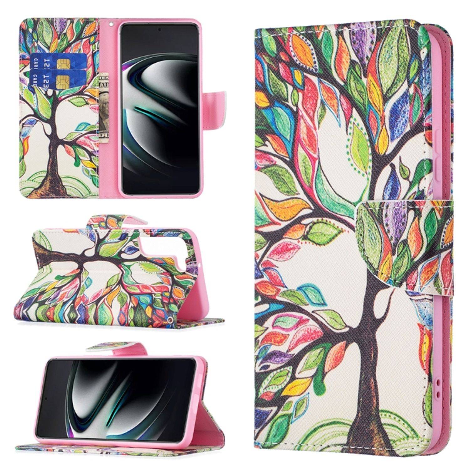 Hülle kompatibel mit Samsung Galaxy S22 Plus 5G Kunstleder Handyhülle - Handy Case Baumleben