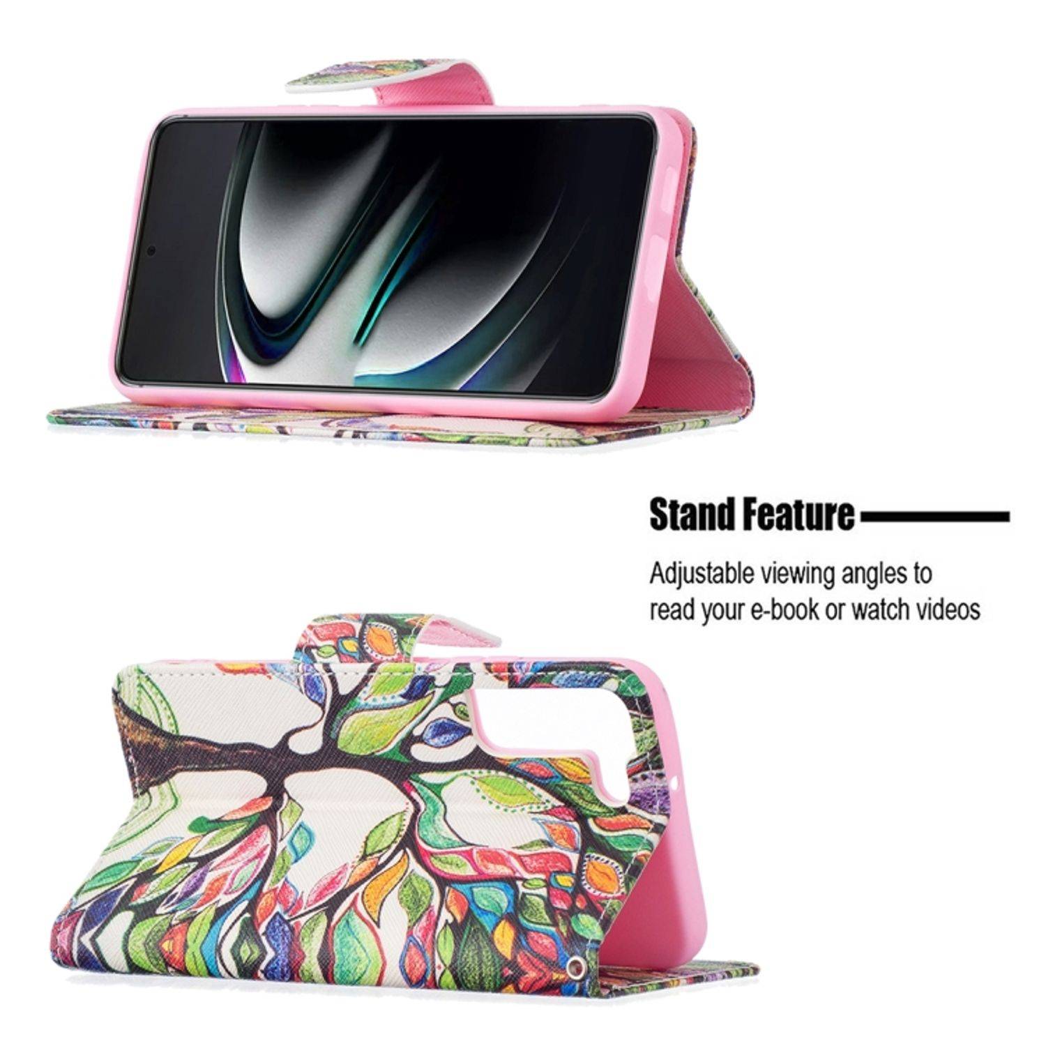 Hülle kompatibel mit Samsung Galaxy S22 Plus 5G Kunstleder Handyhülle - Handy Case Baumleben