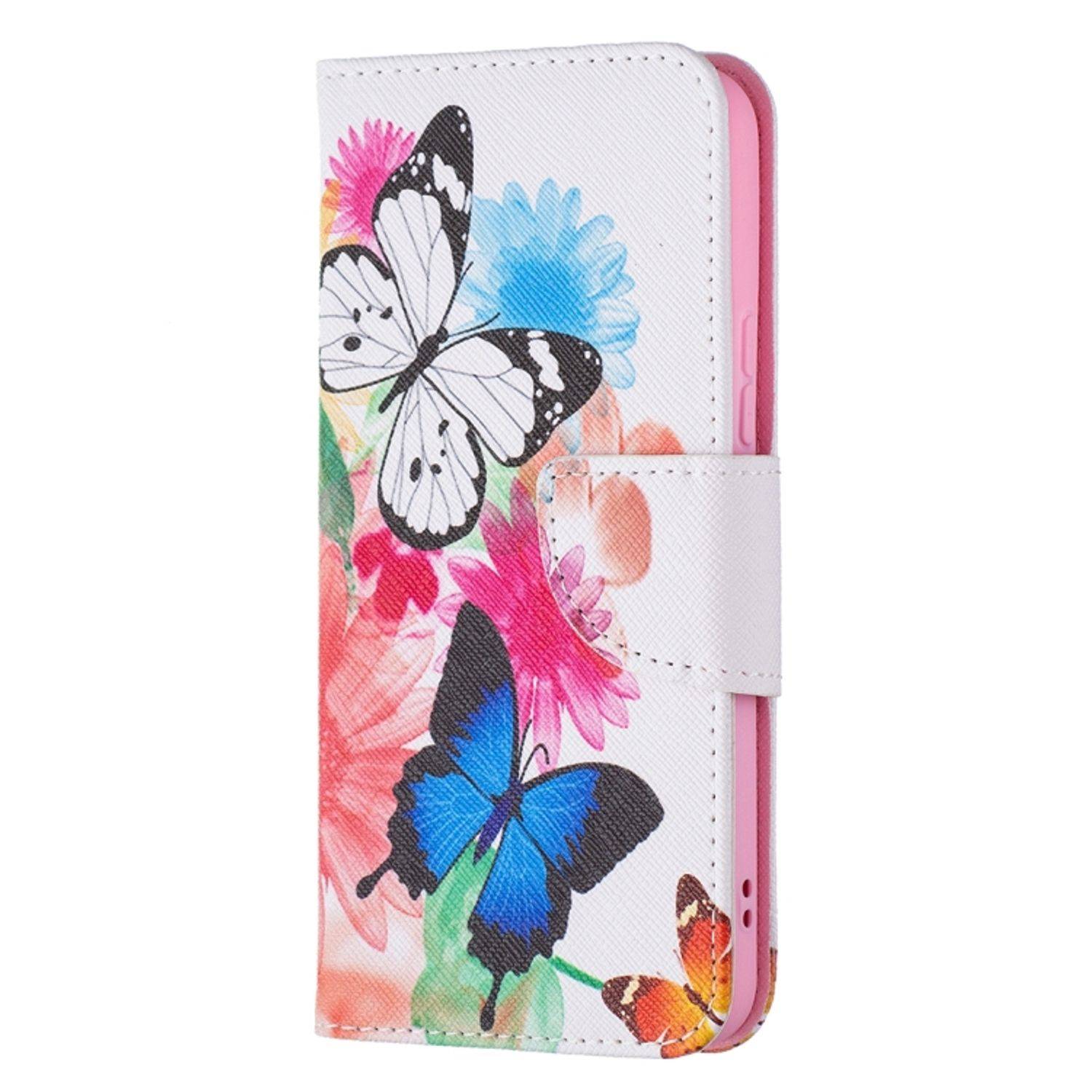 Hülle kompatibel mit Samsung Galaxy S22 5G Kunstleder Handyhülle - Handy Case Schmetterlinge