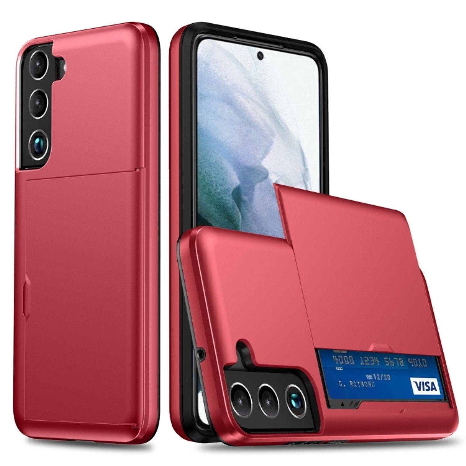 Hülle kompatibel mit Samsung Galaxy S22 5G Kunststoff Soft Handyhülle - Handy Case Rot
