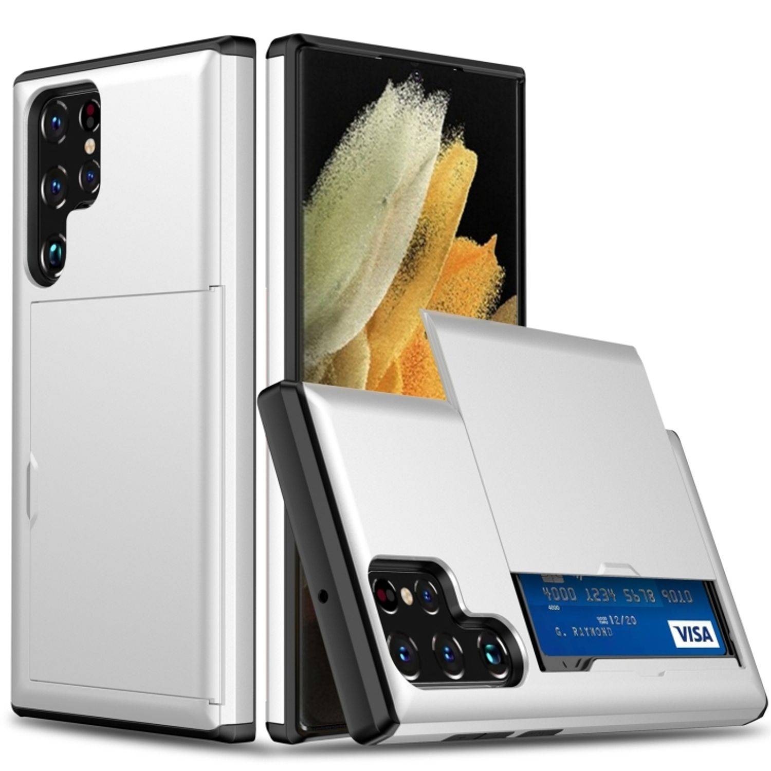 Hülle kompatibel mit Samsung Galaxy S22 Ultra 5G Kunststoff Soft Handyhülle - Handy Case Weiß