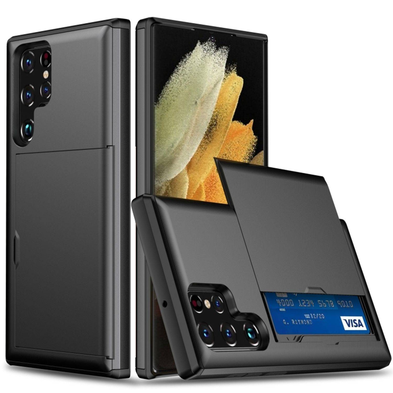 Hülle kompatibel mit Samsung Galaxy S22 Ultra 5G Kunststoff Soft Handyhülle - Handy Case Schwarz