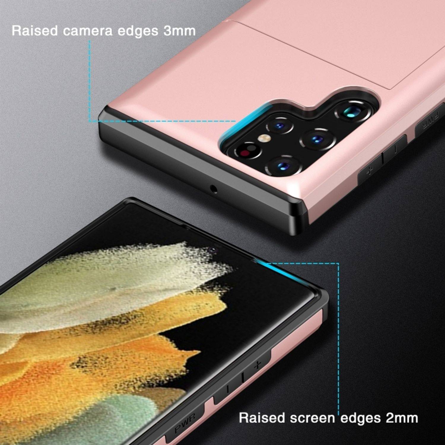 Hülle kompatibel mit Samsung Galaxy S22 Ultra 5G Kunststoff Soft Handyhülle - Handy Case Schwarz