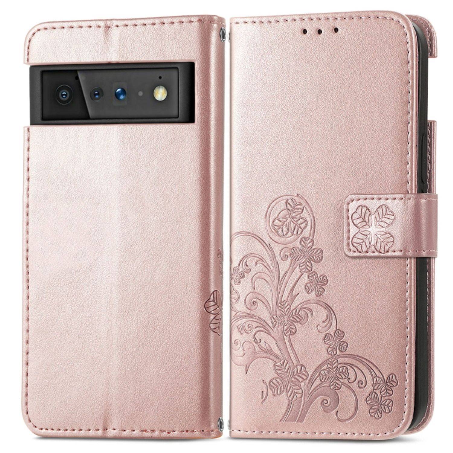 Hülle kompatibel mit Google Pixel 6 Pro Kunstleder Handyhülle - Handy Case Rose Gold