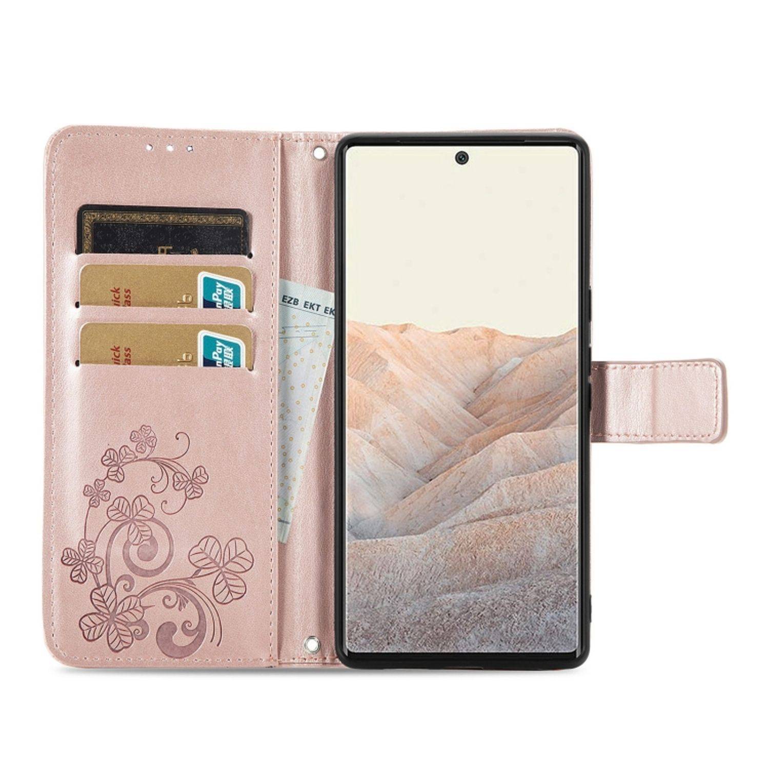 Hülle kompatibel mit Google Pixel 6 Pro Kunstleder Handyhülle - Handy Case Rose Gold
