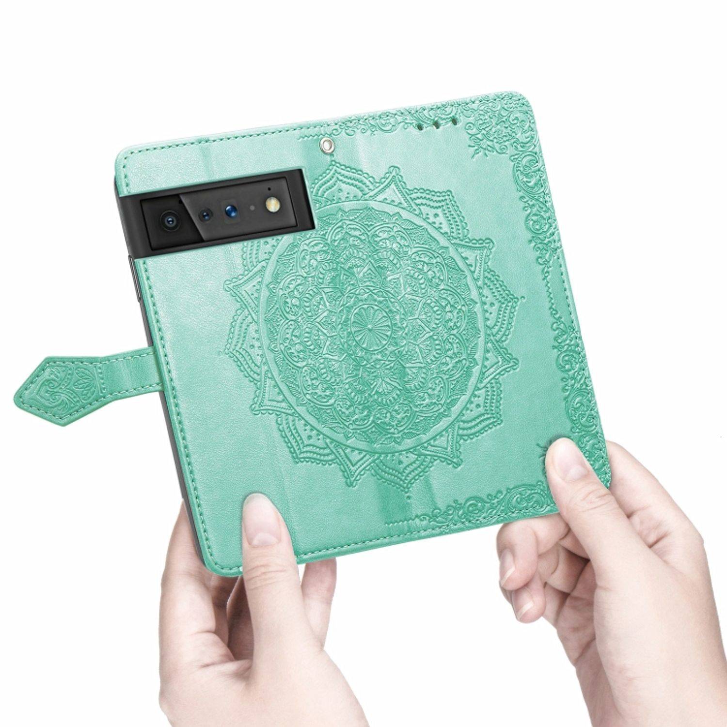 Hülle kompatibel mit Google Pixel 6 Pro Kunstleder Handyhülle - Handy Case Grün