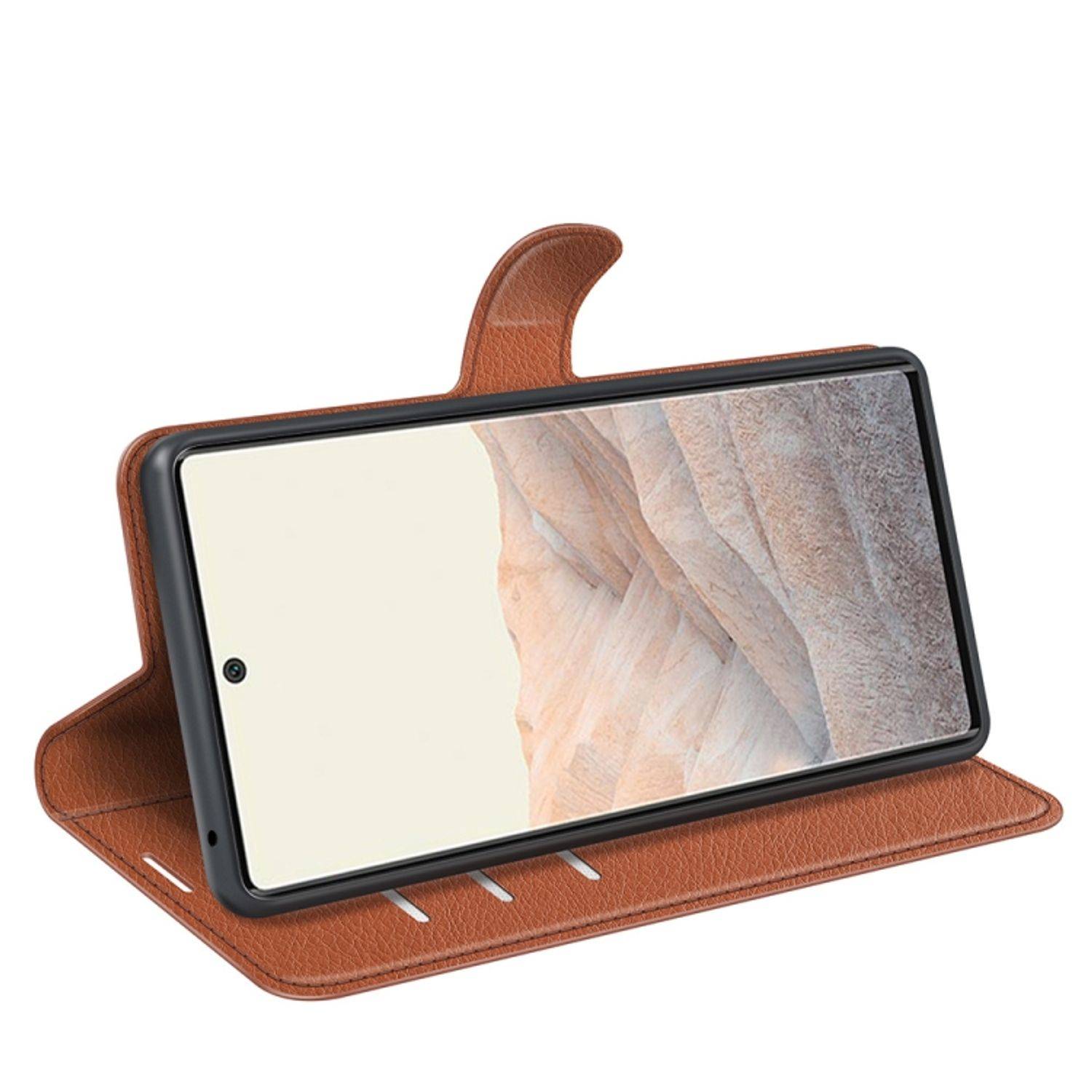 Hülle kompatibel mit Google Pixel 6 Pro Kunstleder Handyhülle - Handy Case Braun
