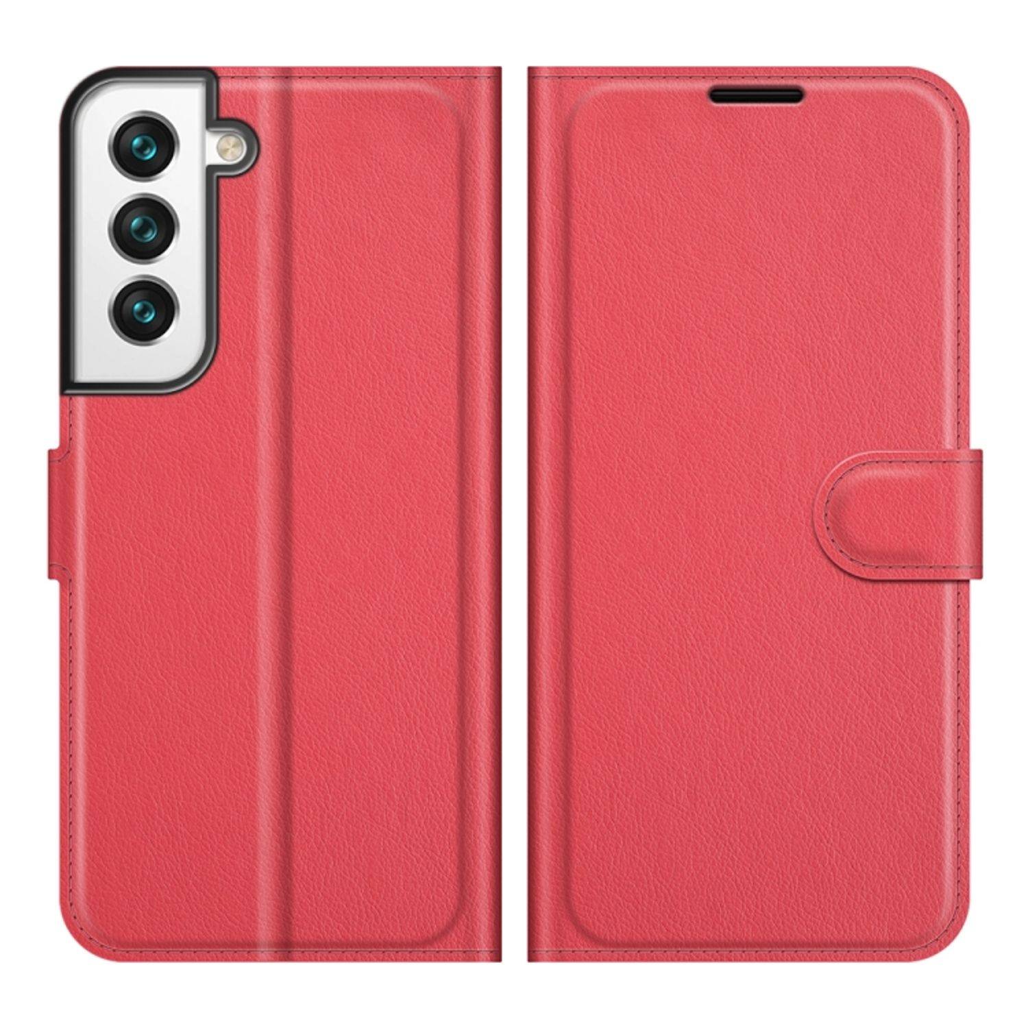 Hülle kompatibel mit Samsung Galaxy S22 5G Kunstleder Handyhülle - Handy Case Rot