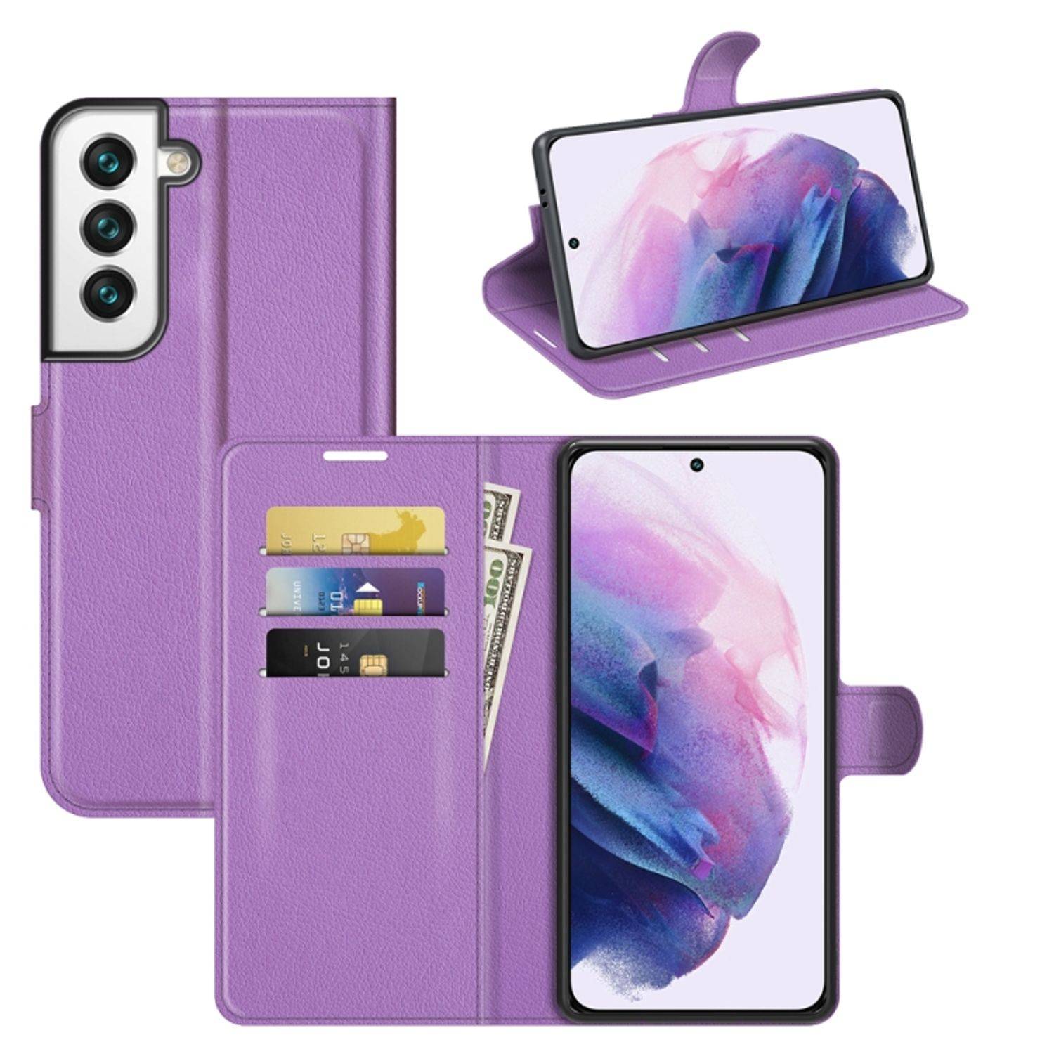 Hülle kompatibel mit Samsung Galaxy S22 5G Kunstleder Handyhülle - Handy Case Violett
