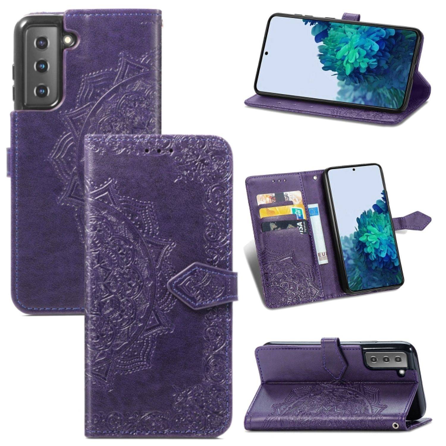 Hülle kompatibel mit Samsung Galaxy S22 5G Kunstleder Handyhülle - Handy Case Violett