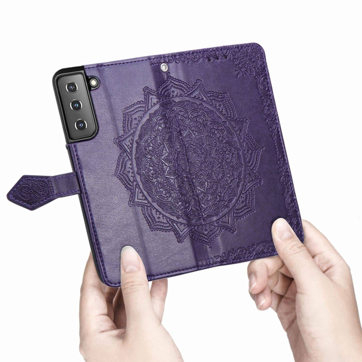 Hülle kompatibel mit Samsung Galaxy S22 5G Kunstleder Handyhülle - Handy Case Violett
