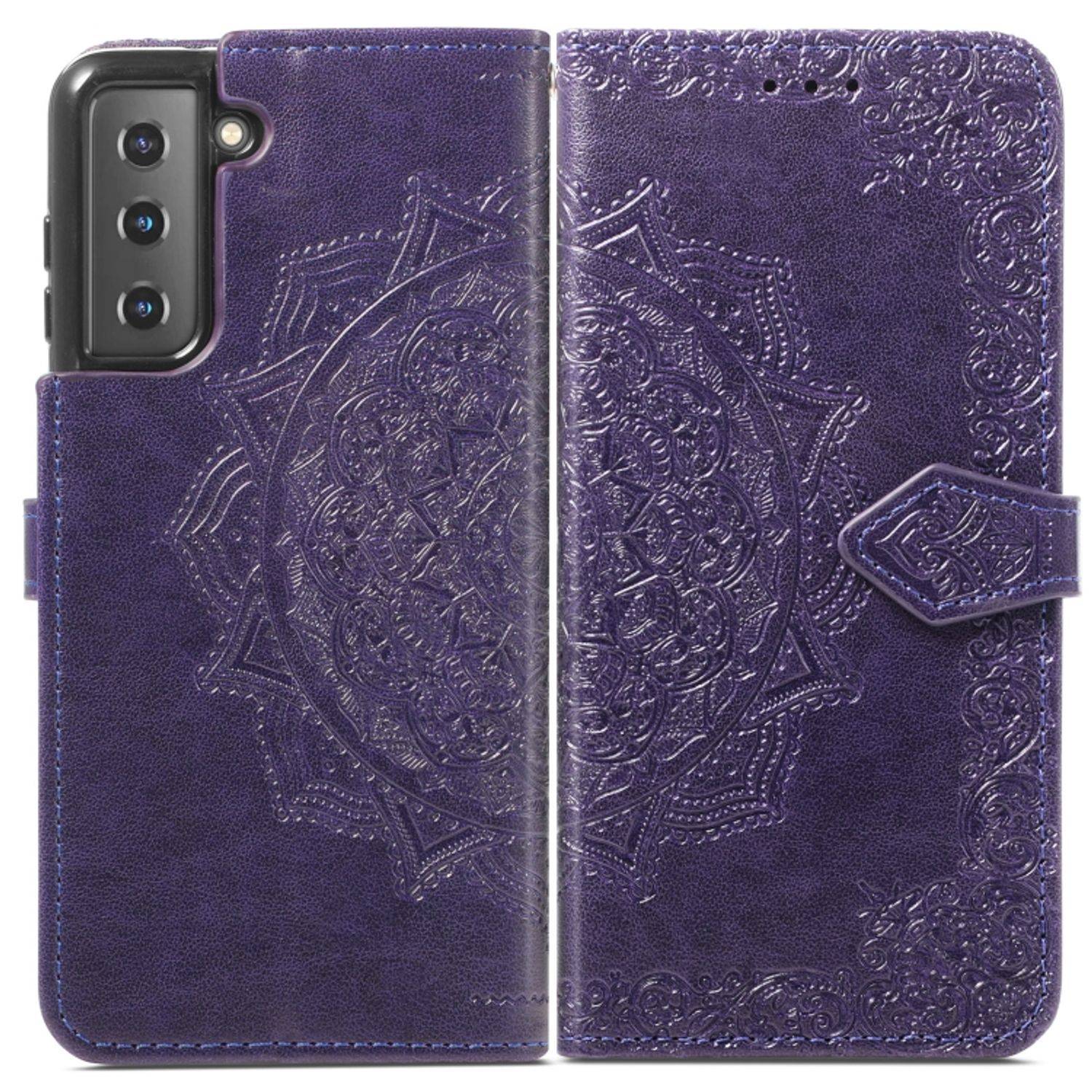 Hülle kompatibel mit Samsung Galaxy S22 5G Kunstleder Handyhülle - Handy Case Violett