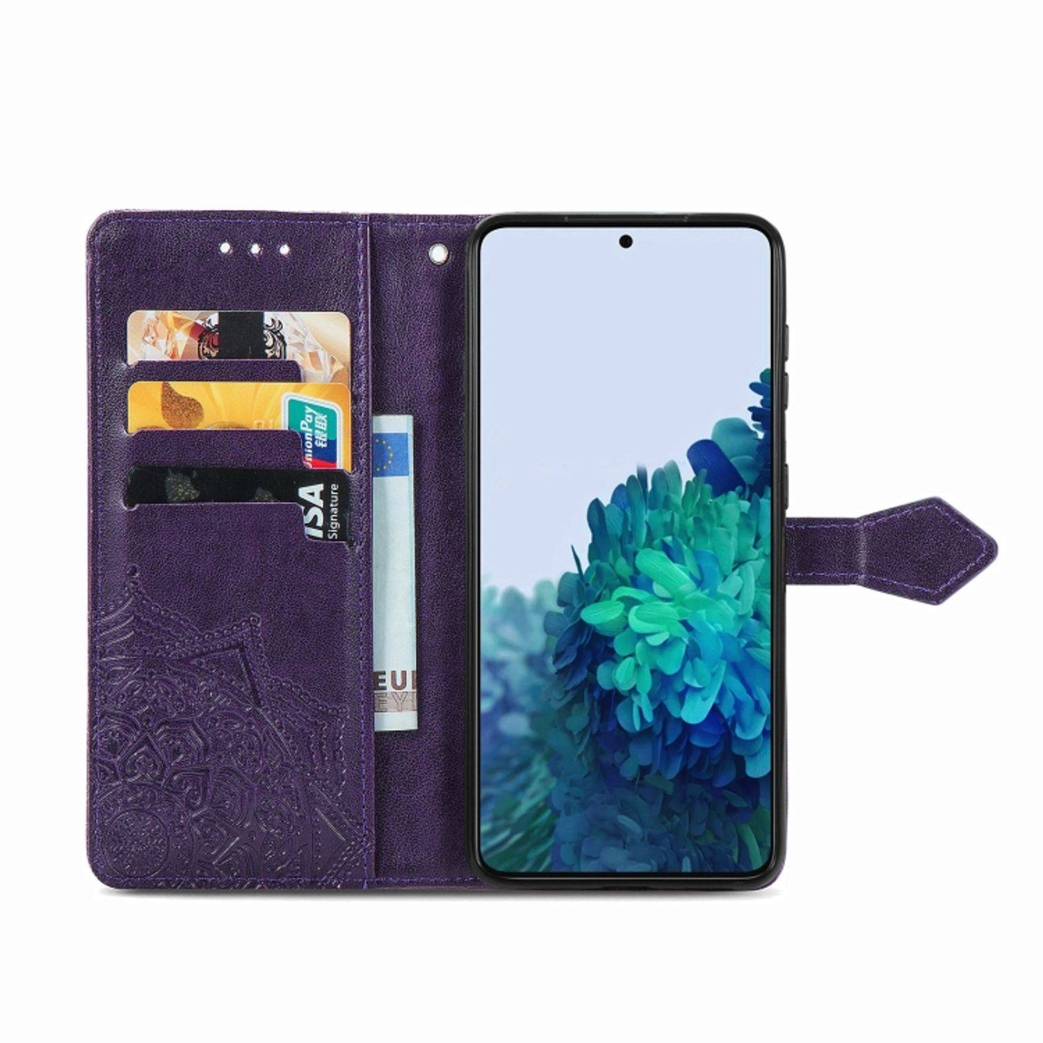 Hülle kompatibel mit Samsung Galaxy S22 5G Kunstleder Handyhülle - Handy Case Violett
