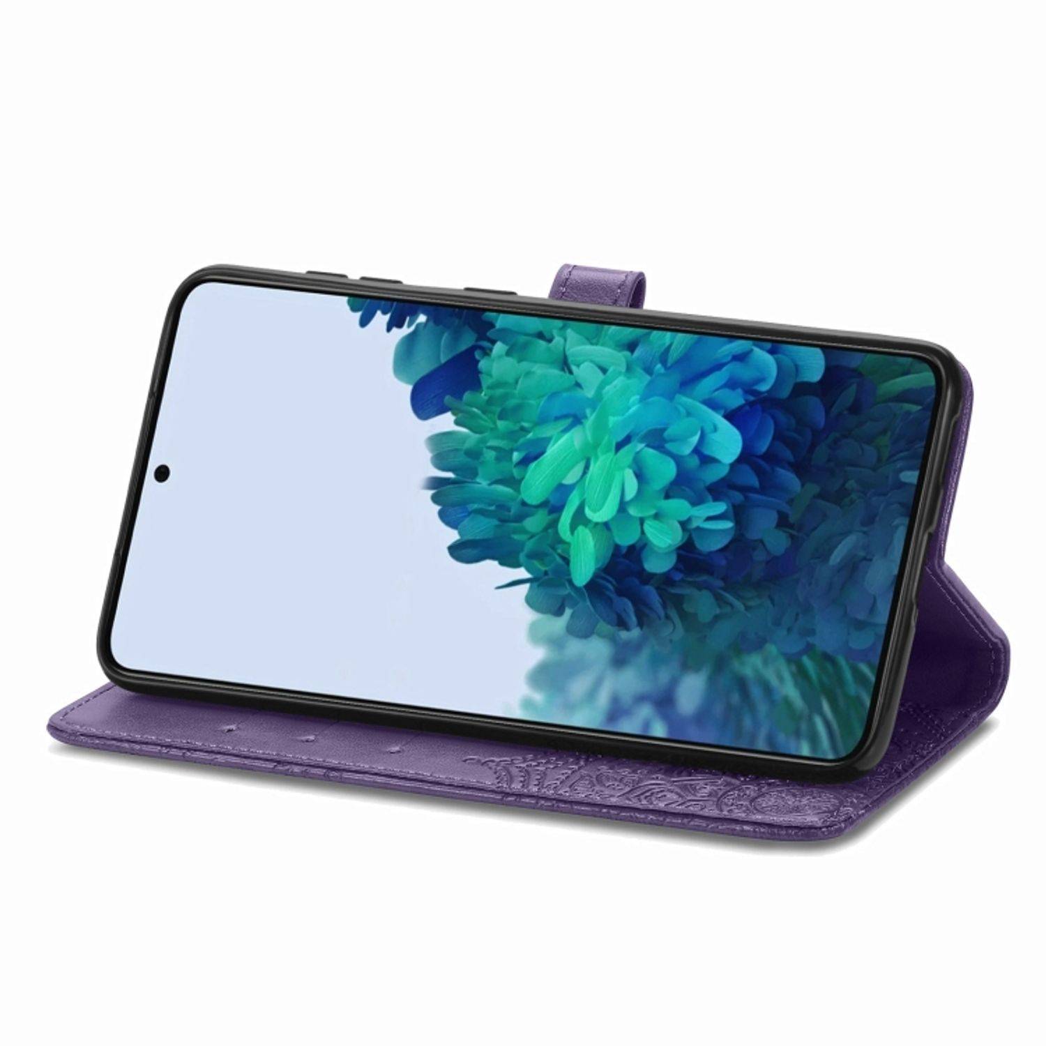 Hülle kompatibel mit Samsung Galaxy S22 5G Kunstleder Handyhülle - Handy Case Violett