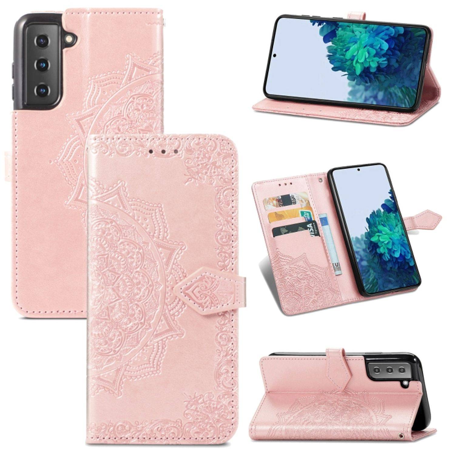 Hülle kompatibel mit Samsung Galaxy S22 5G Kunstleder Handyhülle - Handy Case Rose Gold