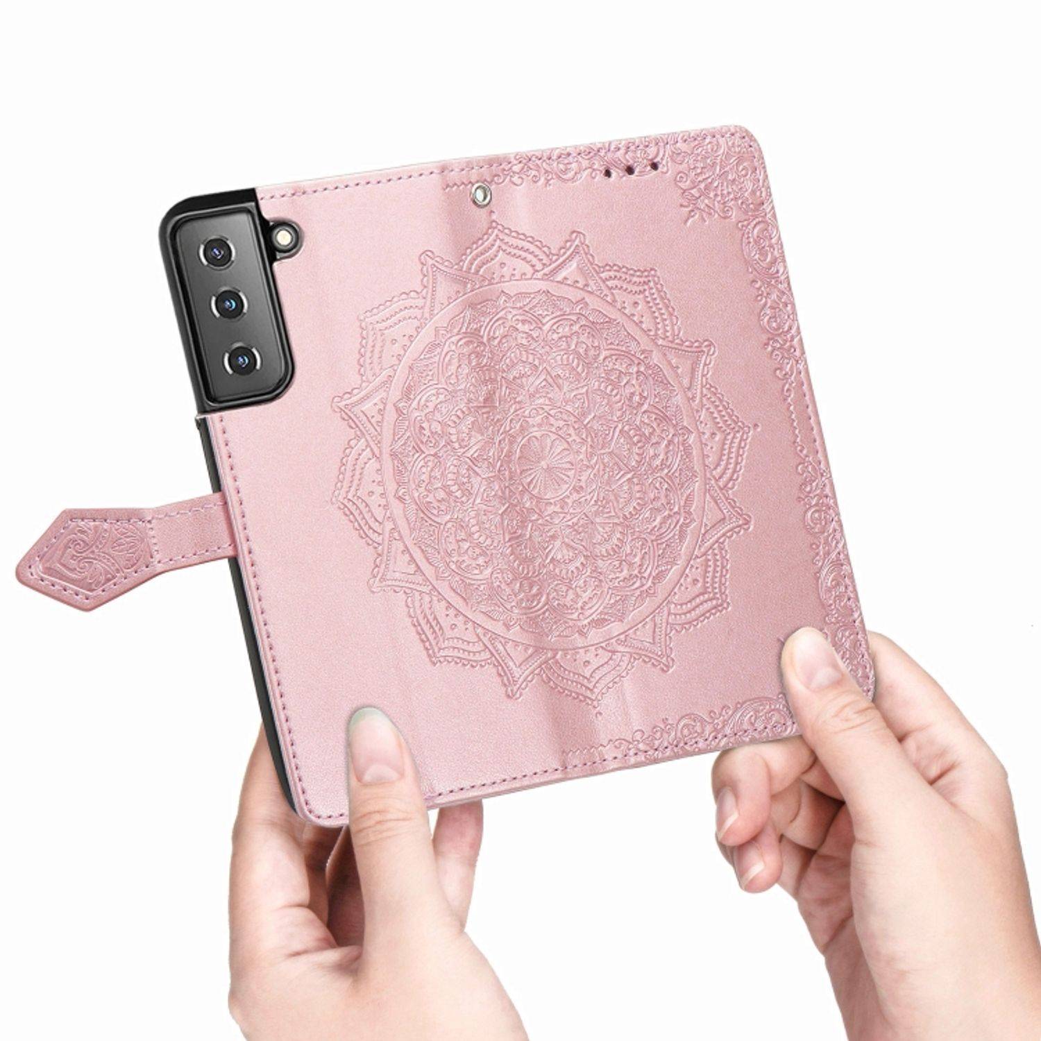 Hülle kompatibel mit Samsung Galaxy S22 5G Kunstleder Handyhülle - Handy Case Rose Gold