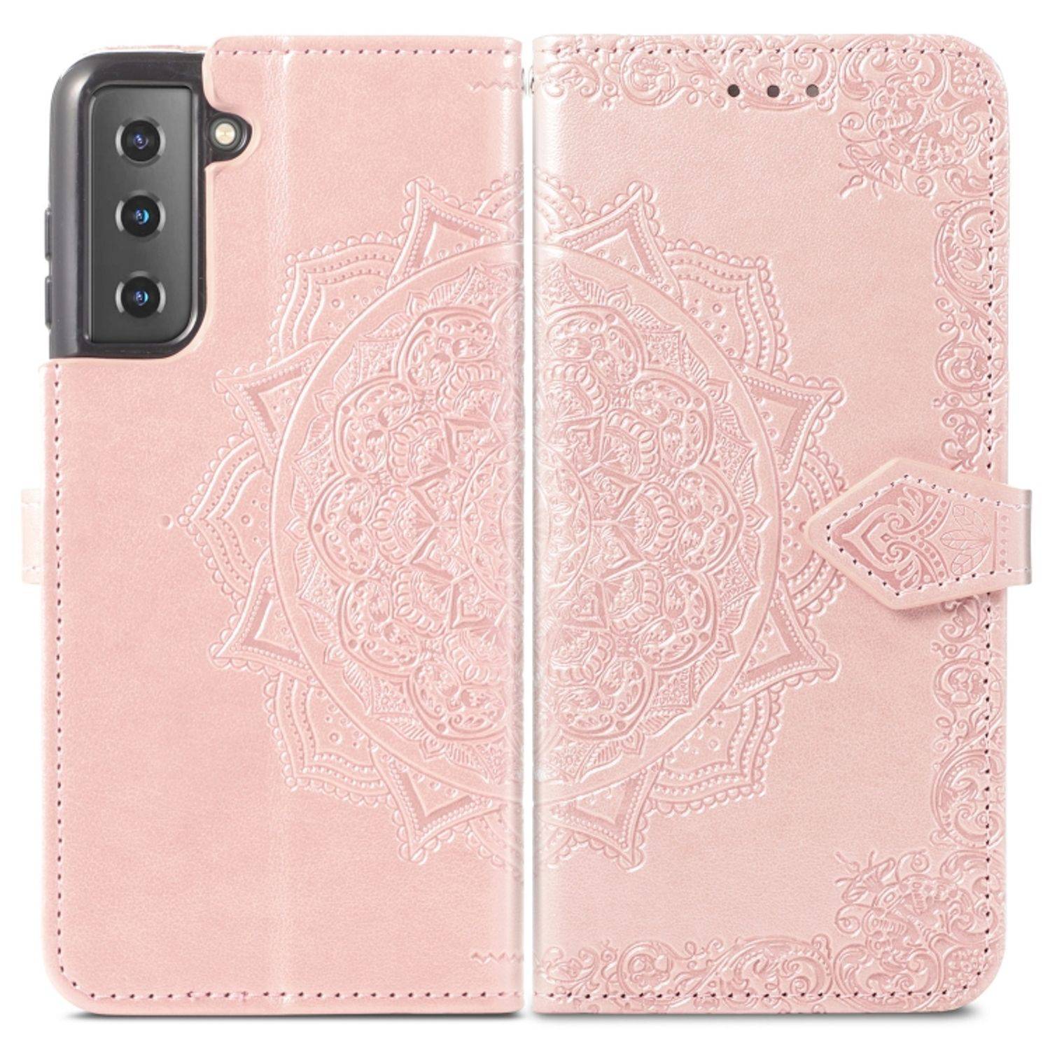 Hülle kompatibel mit Samsung Galaxy S22 5G Kunstleder Handyhülle - Handy Case Rose Gold