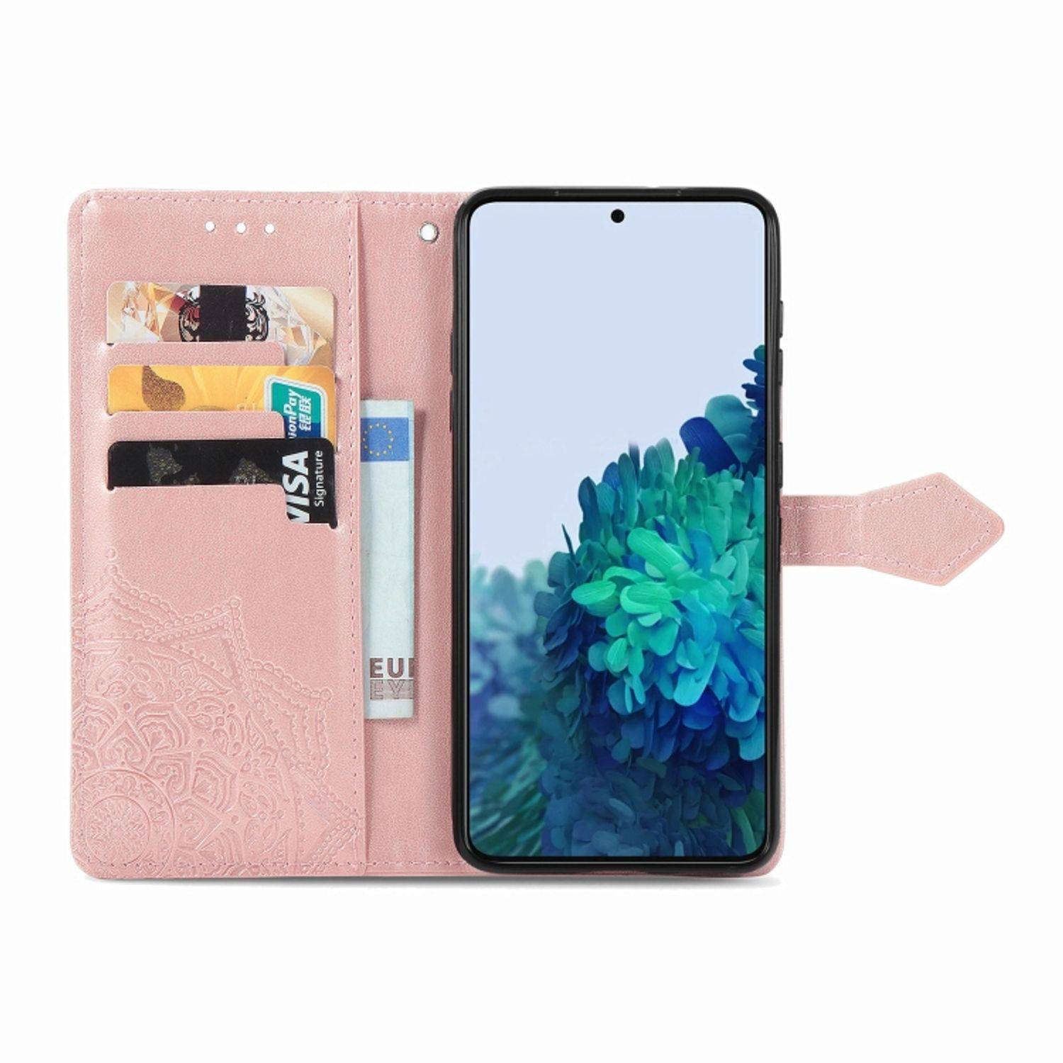 Hülle kompatibel mit Samsung Galaxy S22 5G Kunstleder Handyhülle - Handy Case Rose Gold