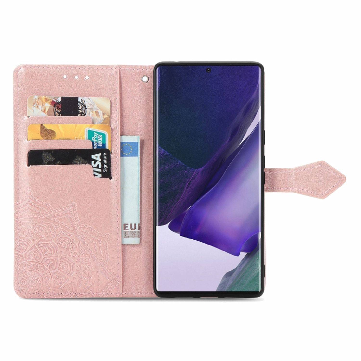 Hülle kompatibel mit Samsung Galaxy S22 Ultra 5G Kunstleder Handyhülle - Handy Case Rose Gold