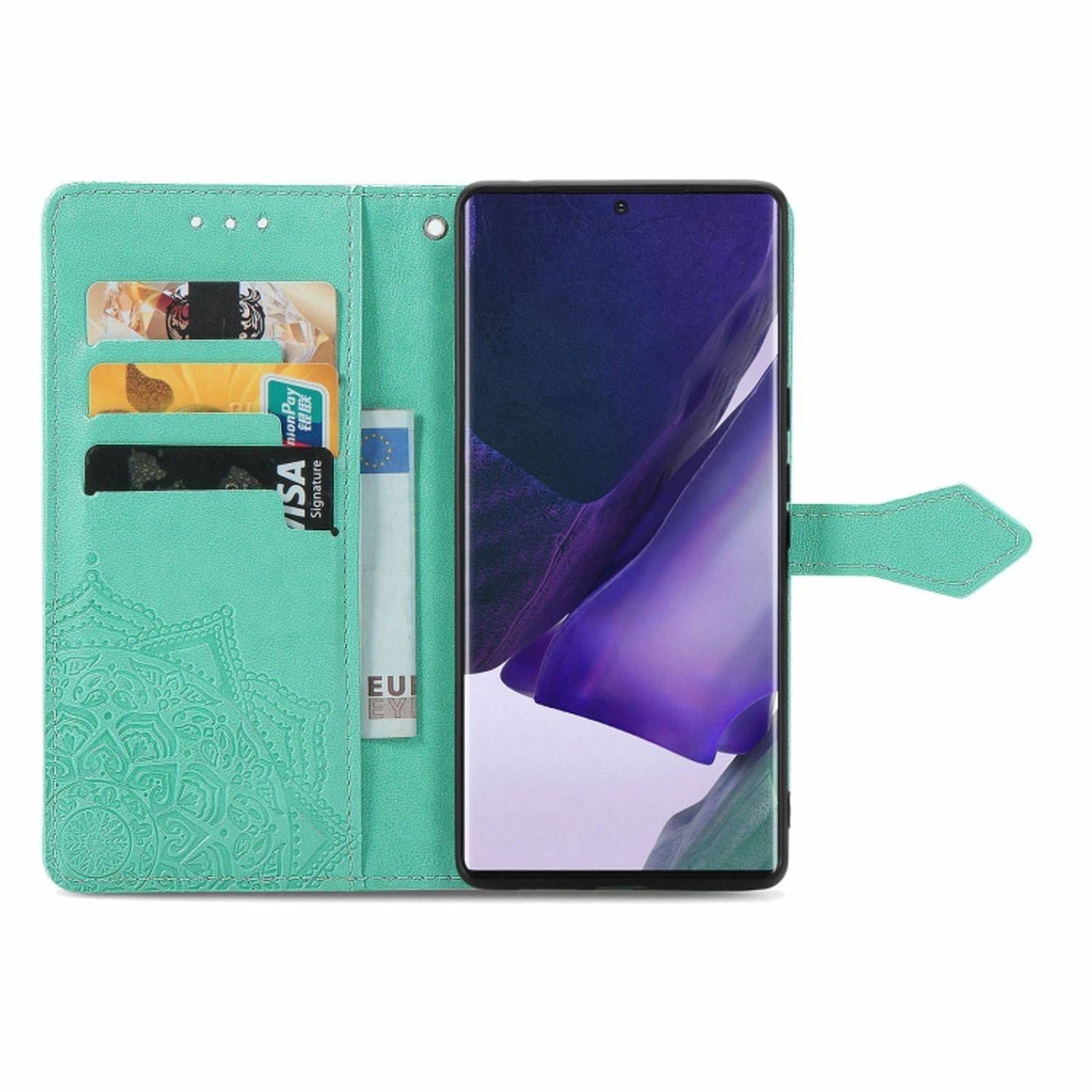 Hülle kompatibel mit Samsung Galaxy S22 Ultra 5G Kunstleder Handyhülle - Handy Case Grün