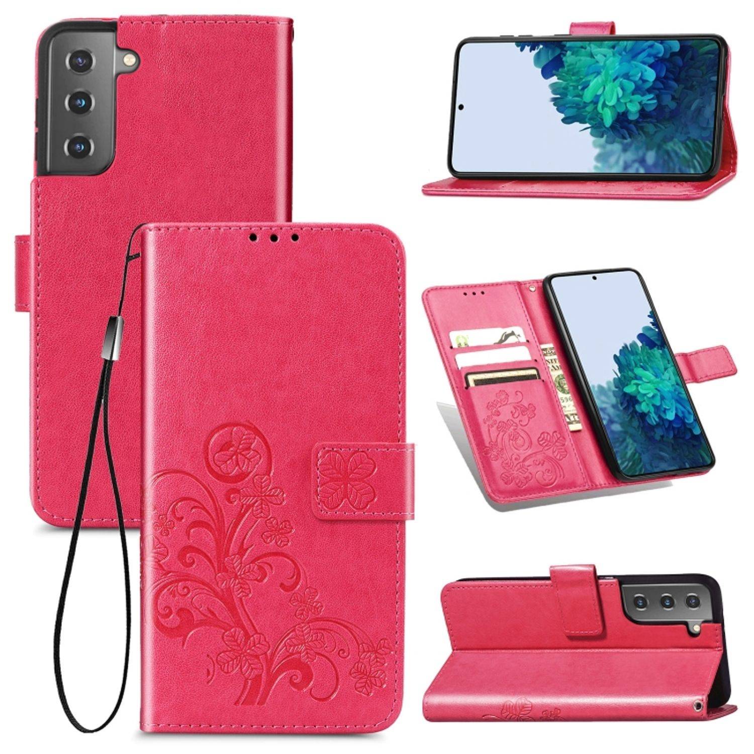 Hülle kompatibel mit Samsung Galaxy S22 5G Kunstleder Handyhülle - Handy Case Magenta