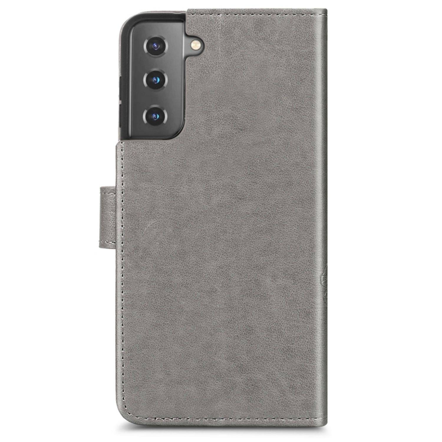 Hülle kompatibel mit Samsung Galaxy S22 5G Kunstleder Handyhülle - Handy Case Grau