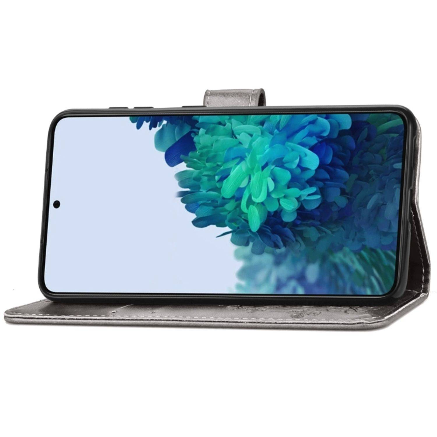 Hülle kompatibel mit Samsung Galaxy S22 5G Kunstleder Handyhülle - Handy Case Grau