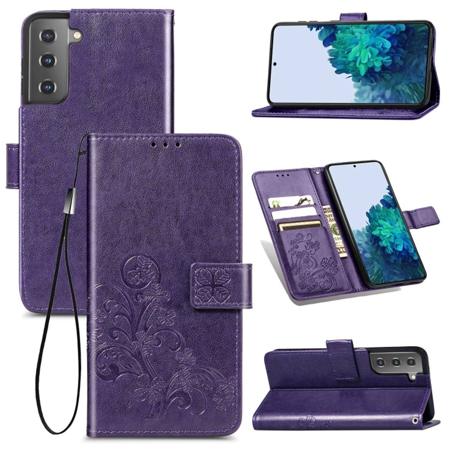 Hülle kompatibel mit Samsung Galaxy S22 5G Kunstleder Handyhülle - Handy Case Violett