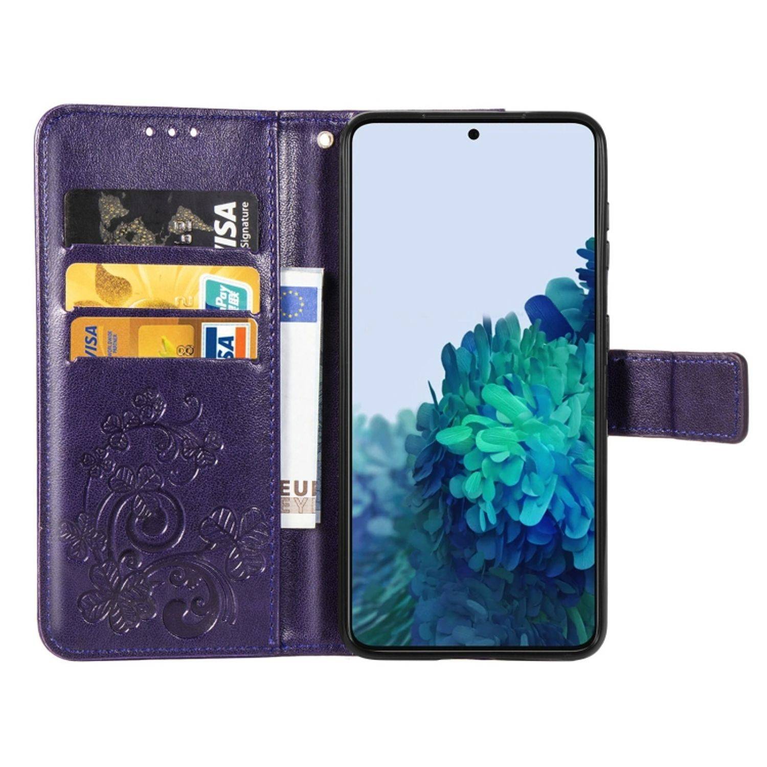 Hülle kompatibel mit Samsung Galaxy S22 5G Kunstleder Handyhülle - Handy Case Violett