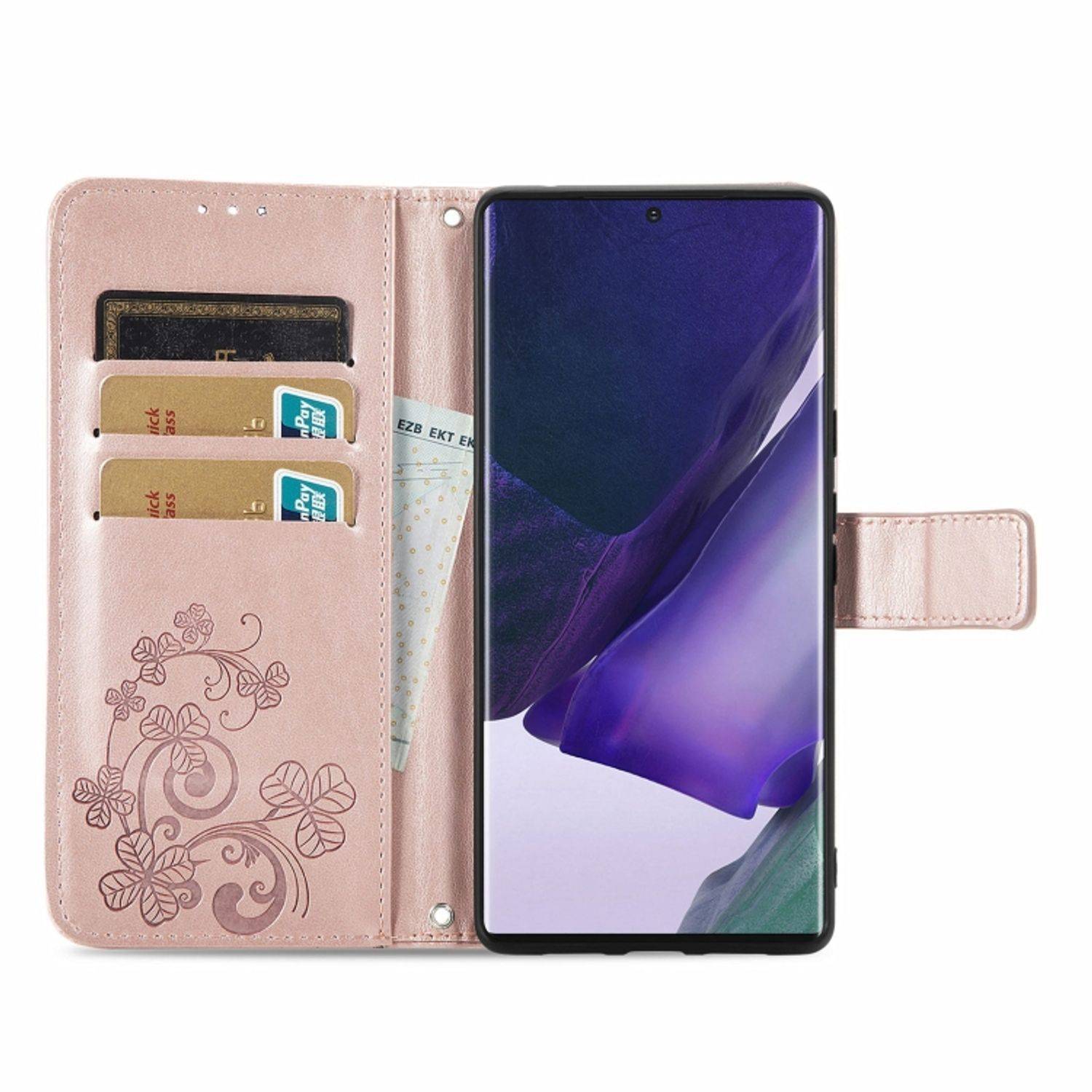 Hülle kompatibel mit Samsung Galaxy S22 Ultra 5G Kunstleder Handyhülle - Handy Case Rose Gold