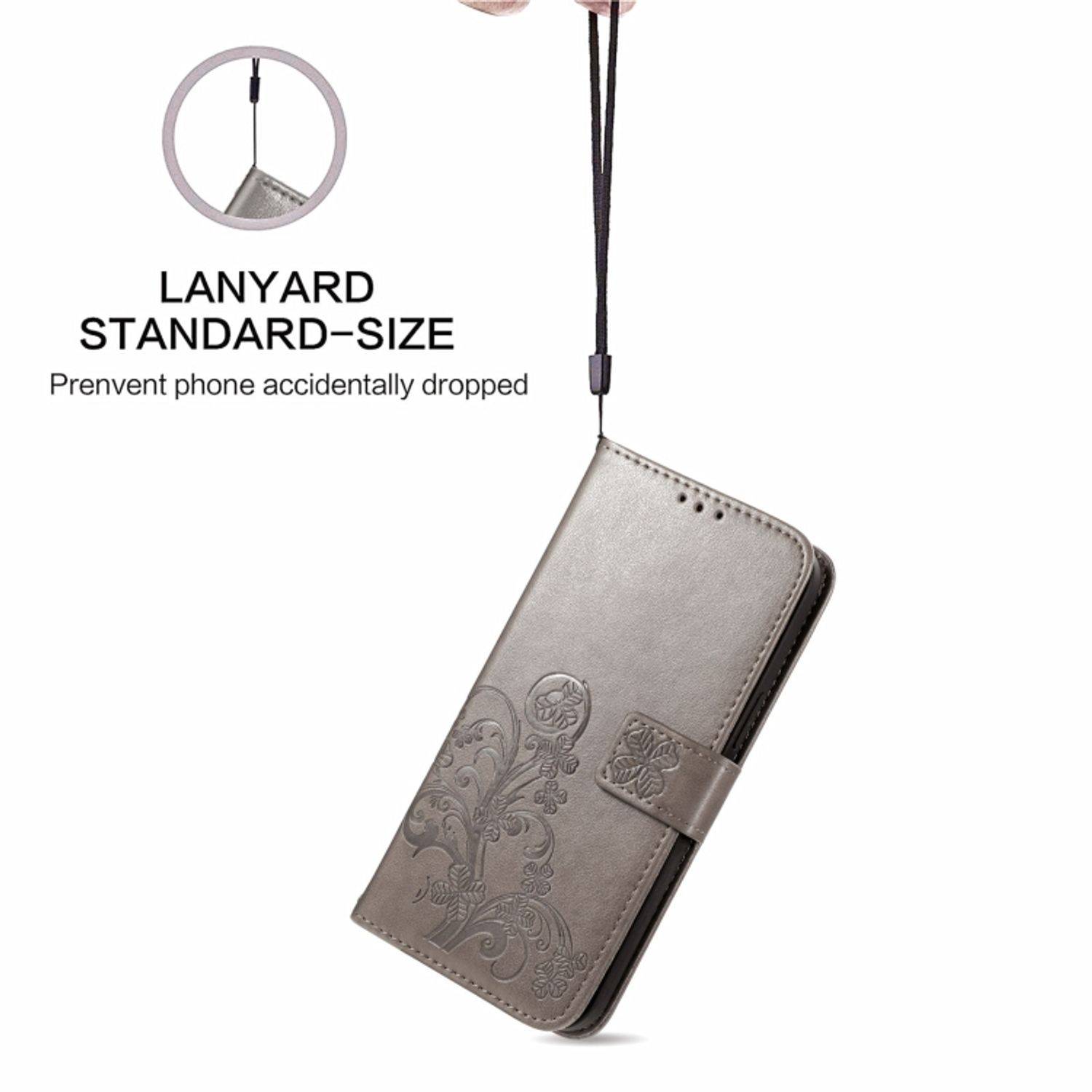 Hülle kompatibel mit Samsung Galaxy S22 Ultra 5G Kunstleder Handyhülle - Handy Case Grau