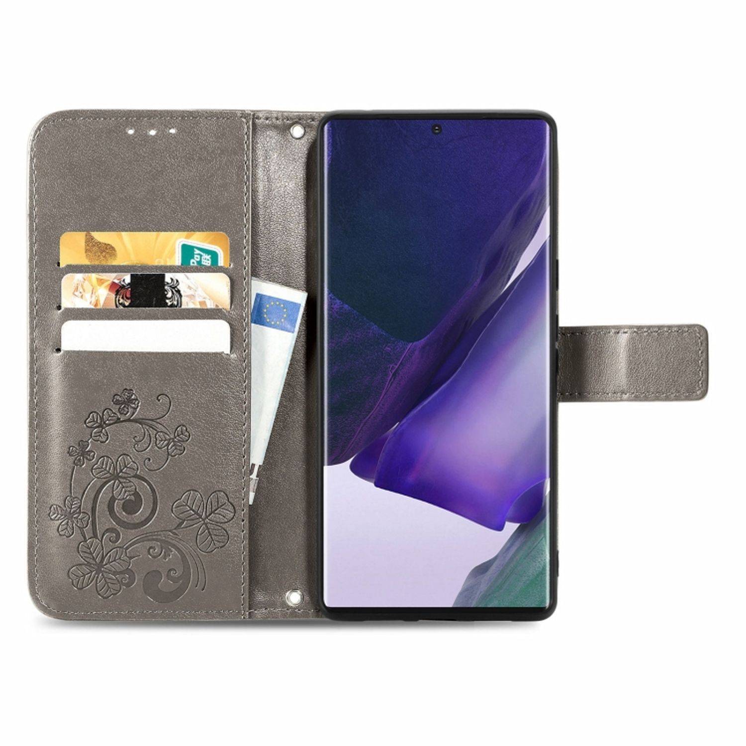 Hülle kompatibel mit Samsung Galaxy S22 Ultra 5G Kunstleder Handyhülle - Handy Case Grau