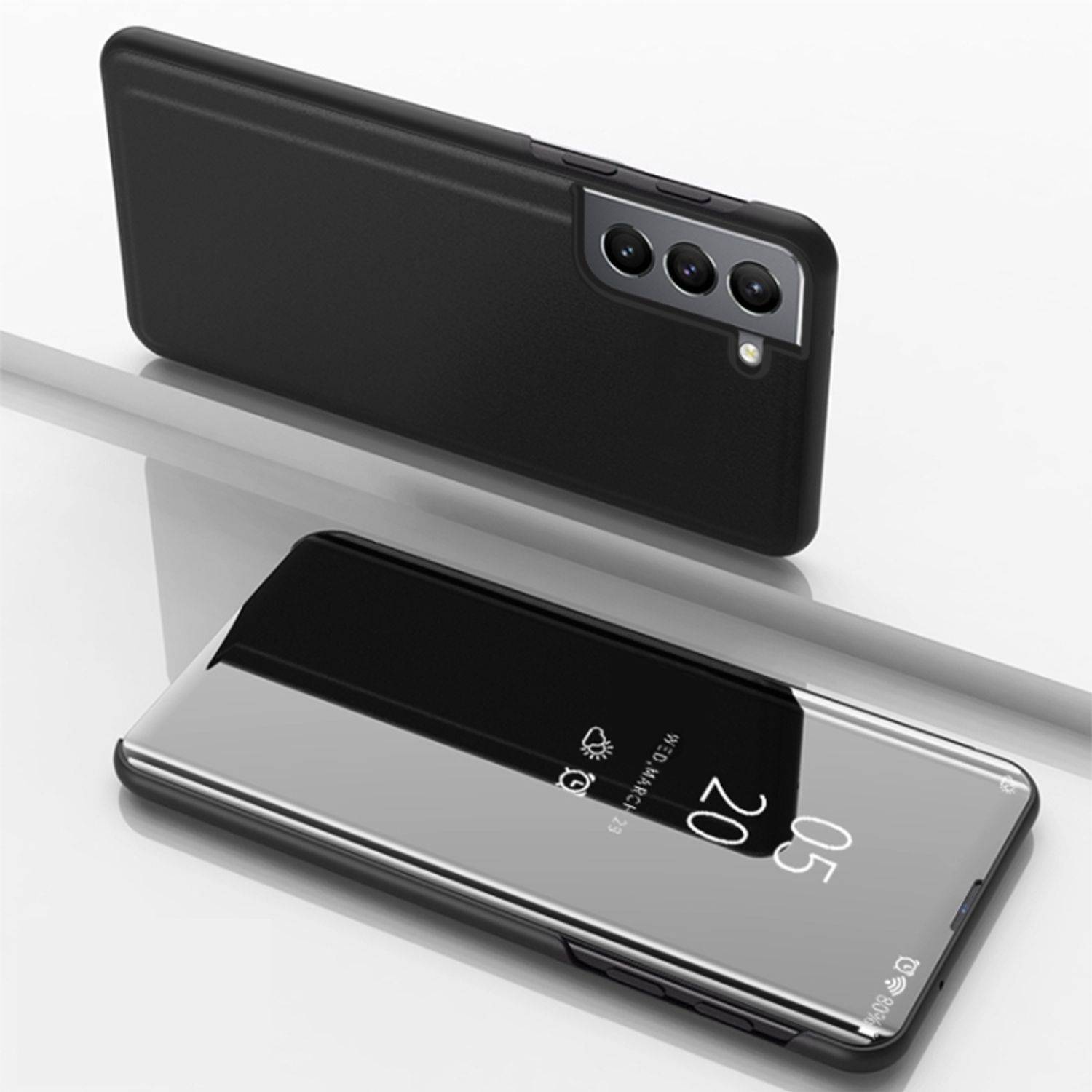 Hülle kompatibel mit Samsung Galaxy S22 5G Kunststoff Full Cover Handyhülle - Case Schwarz